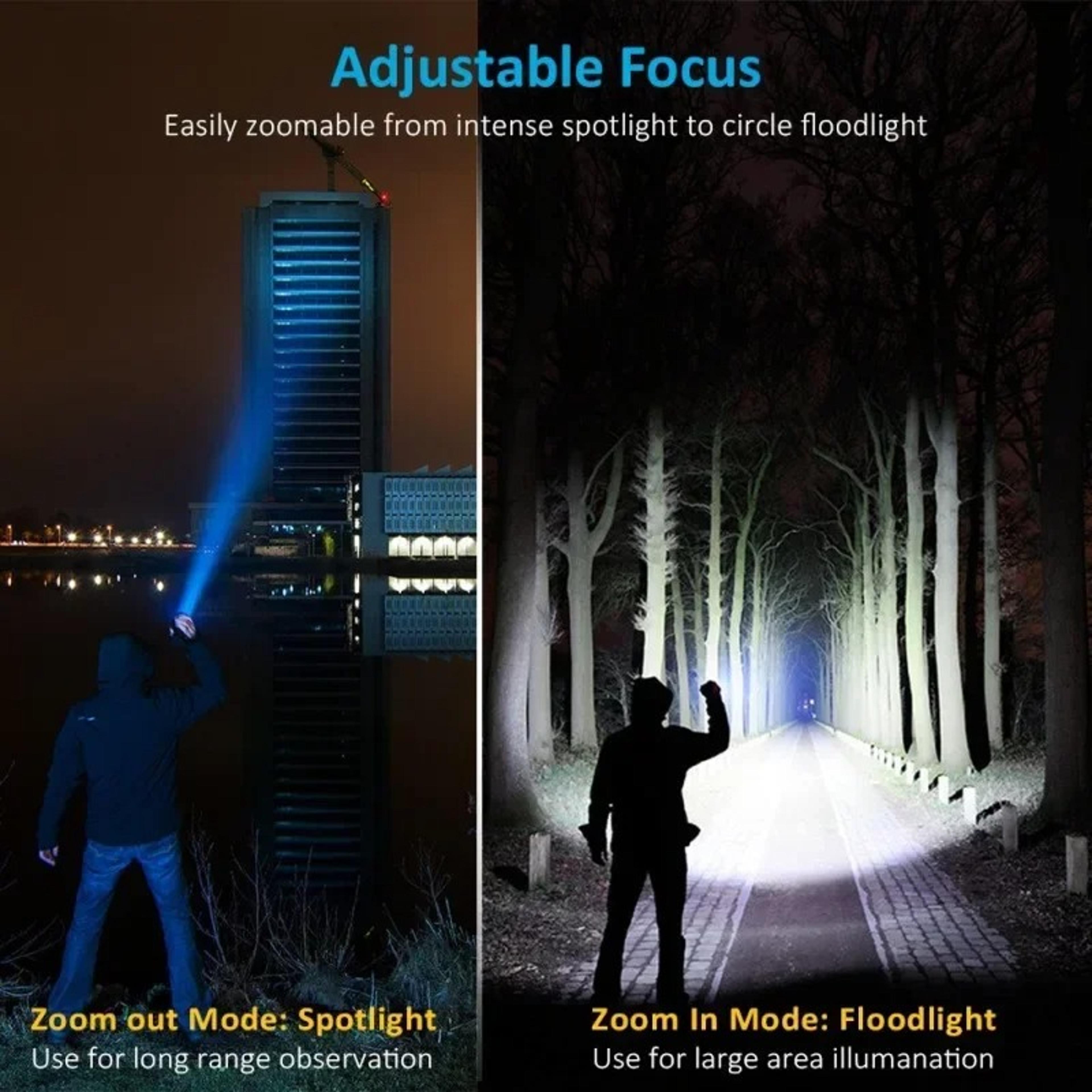 Type C Rechargeable Tactical Flashlight  Waterproof LED Torch For Camping Hiking  Cycling 1