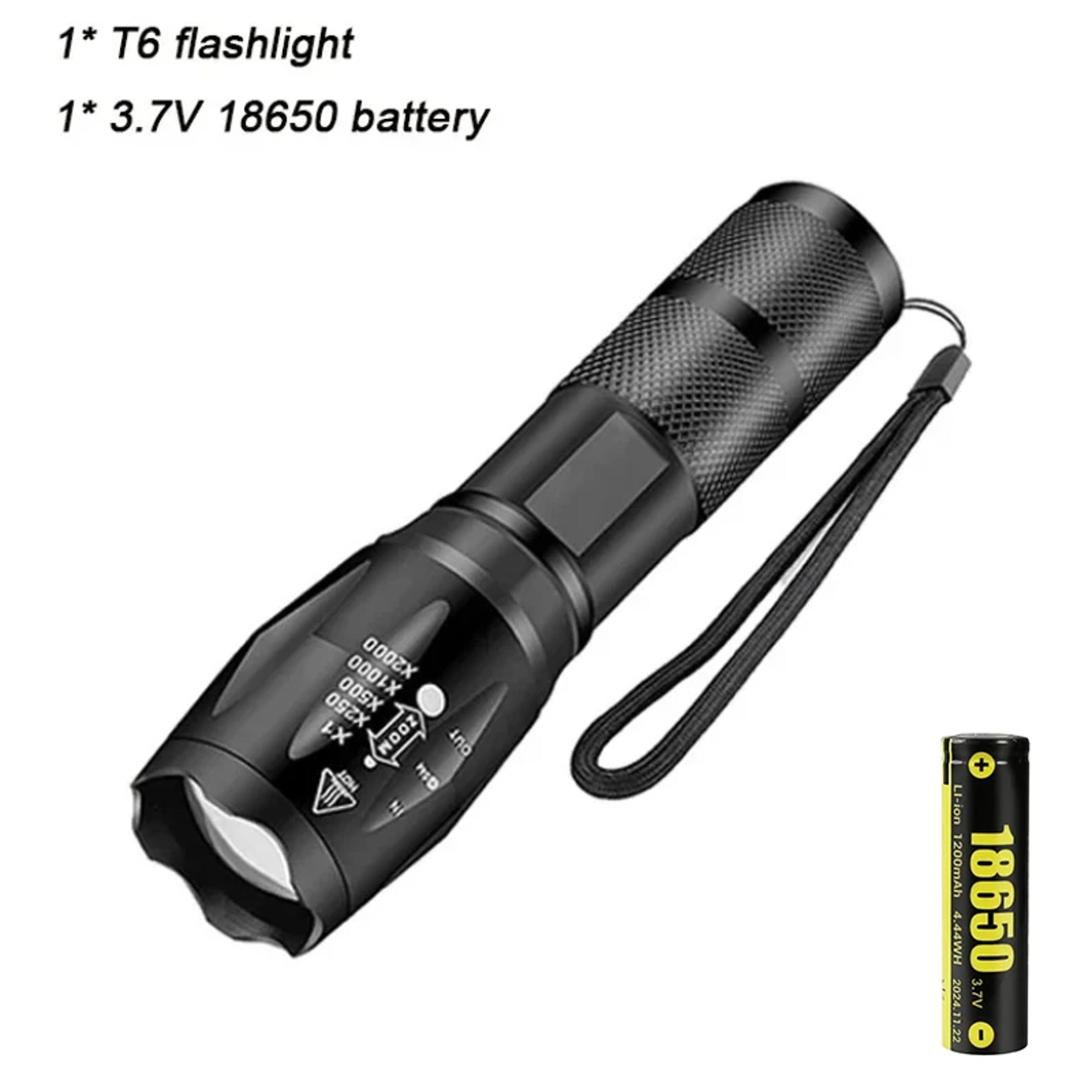 Type C Rechargeable Tactical Flashlight  Waterproof LED Torch For Camping Hiking  Cycling 6