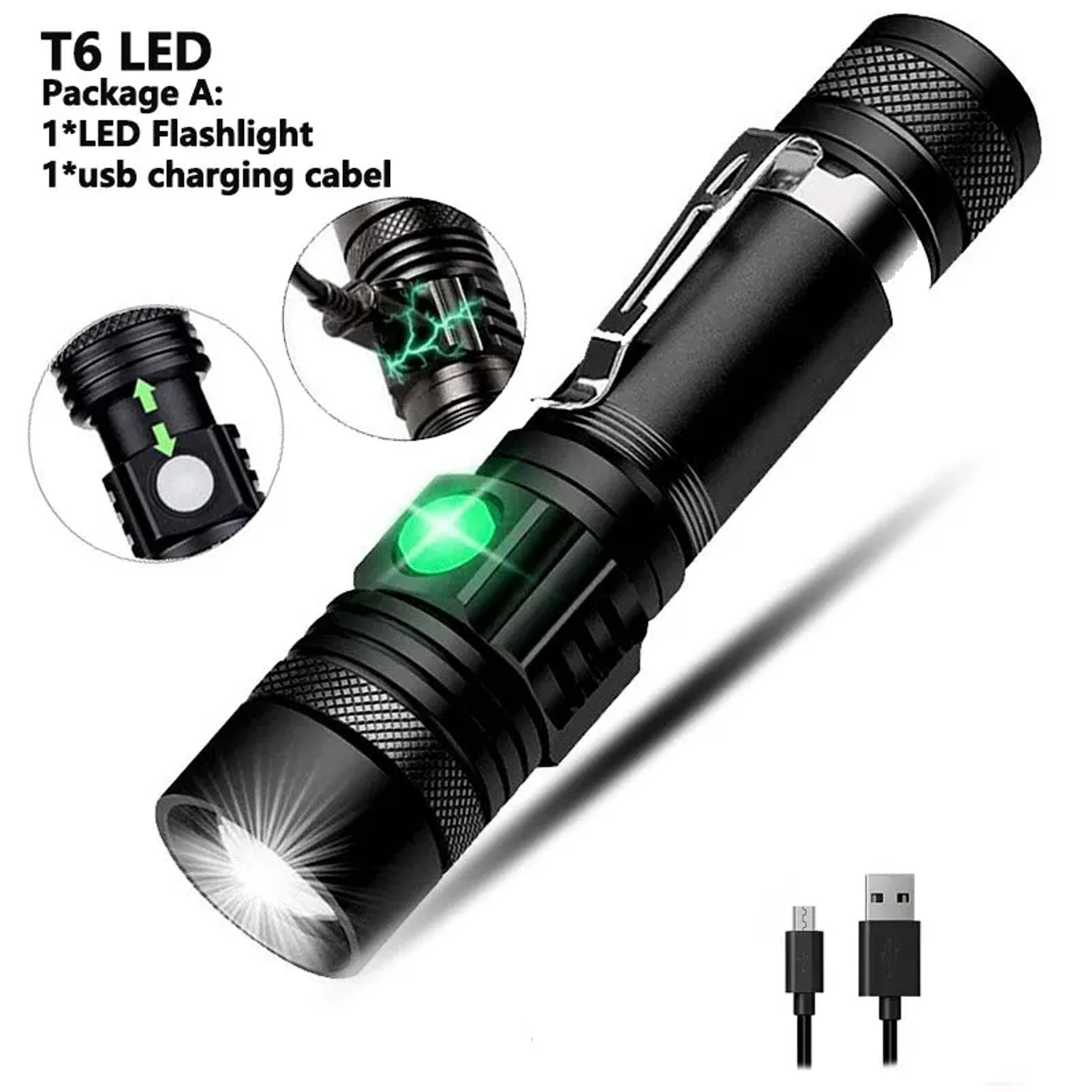 Ultra Bright Type C Rechargeable LED Tactical Flashlight With Zoom  Clip Perfect For Outdoor Advent 0