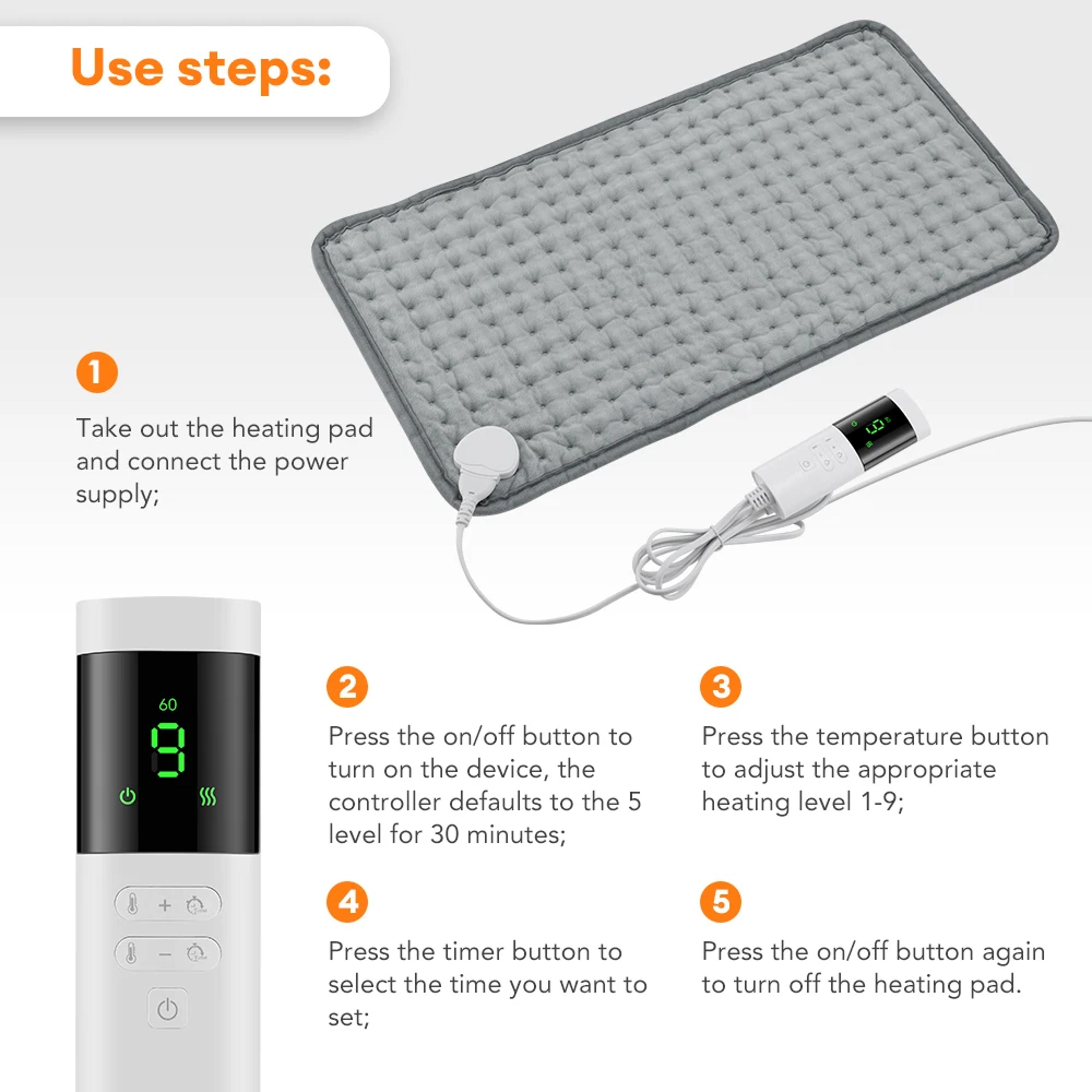 Electric Heating Pad For Pets Levels Timer And Thermal Warming Mat For Abdomen  Hands 5