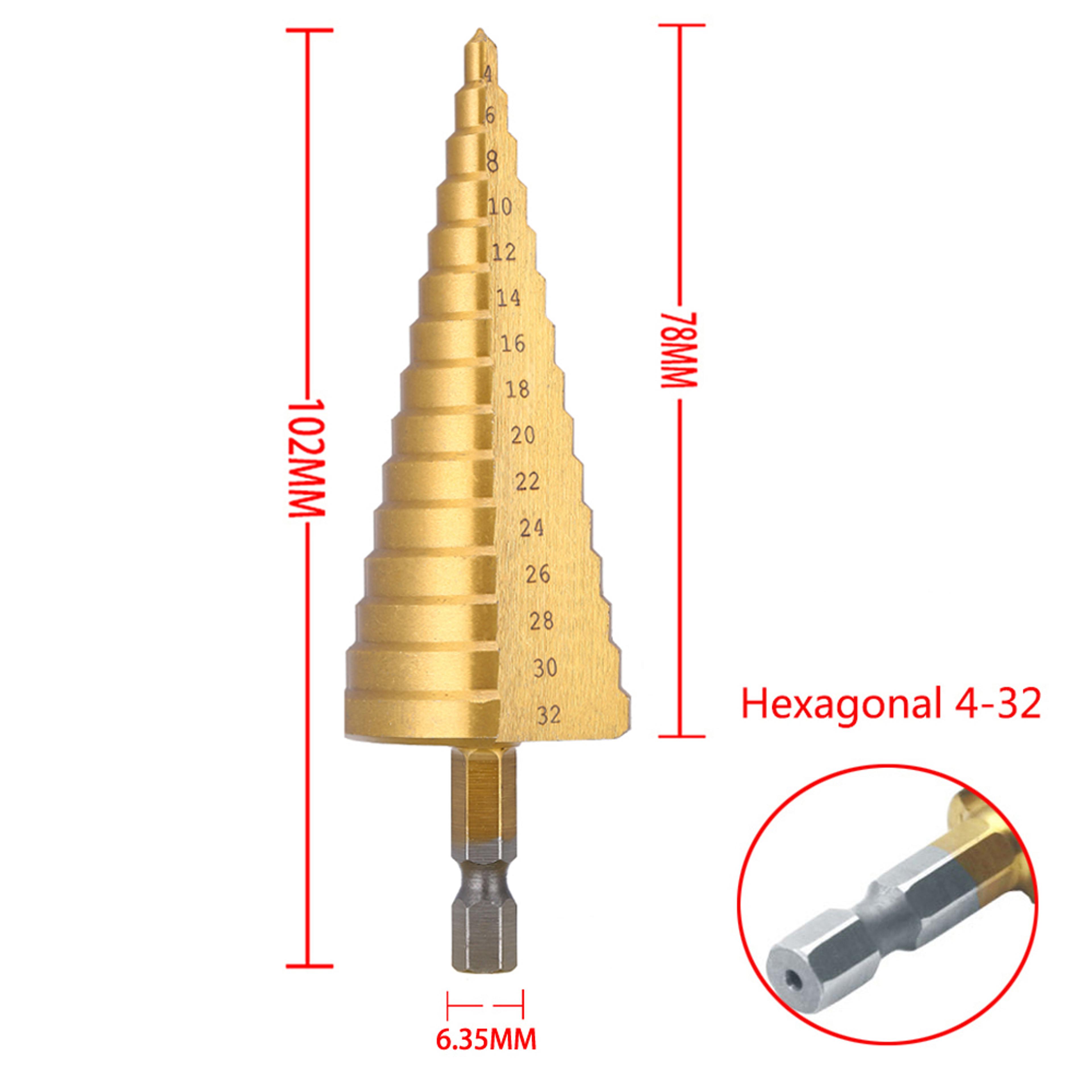 HSS Titanium Coated Step Drill Bit Set  For Metal  Wood Drilling 1