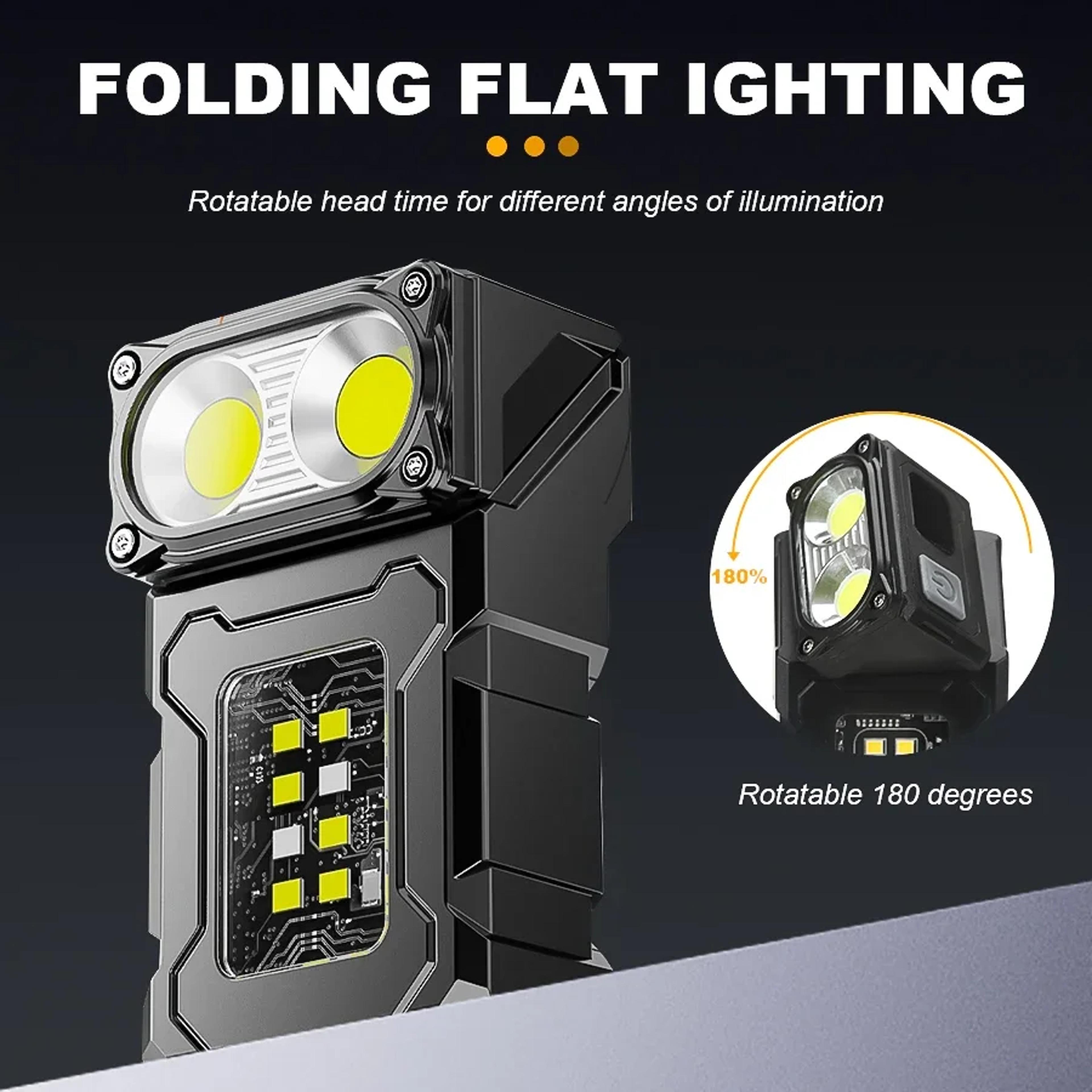 Mini Portable LED COB Flashlight USB Rechargeable Magnetic Outdoor Camping  Emergency Lantern 3