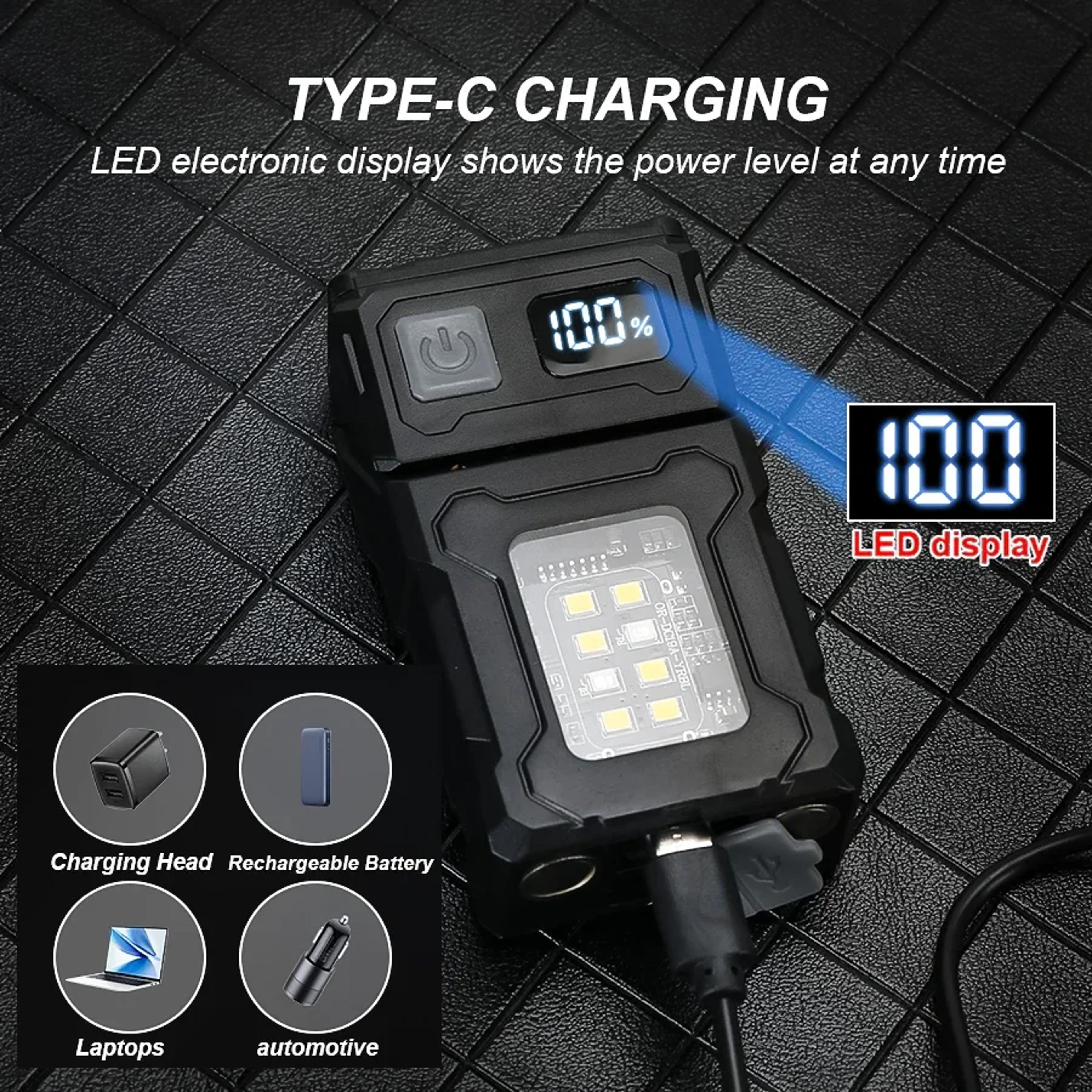 Mini Portable LED COB Flashlight USB Rechargeable Magnetic Outdoor Camping  Emergency Lantern 4
