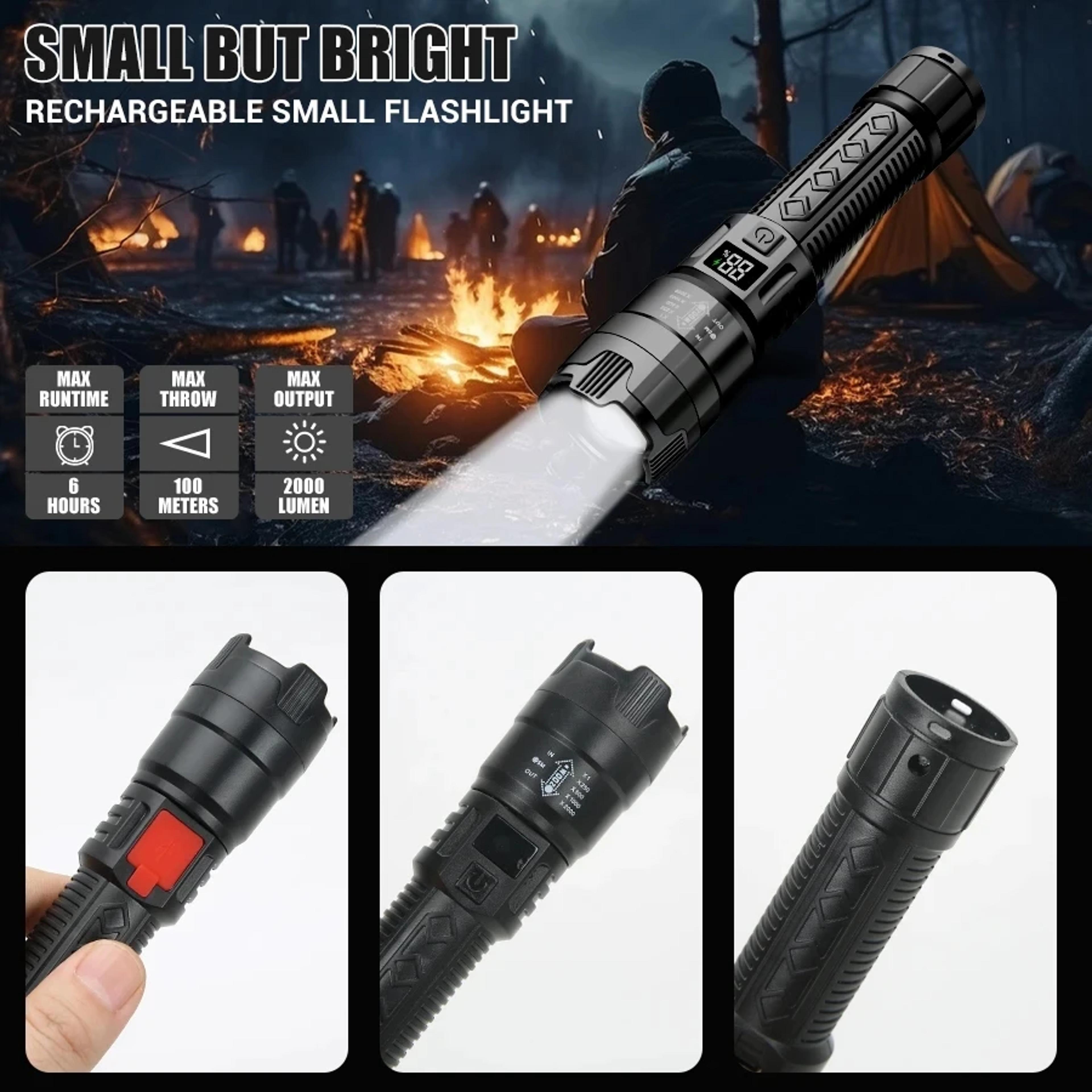 High Power LED Tactical Flashlight With USB Charging Perfect For Camping Fishing  Emergencies 1