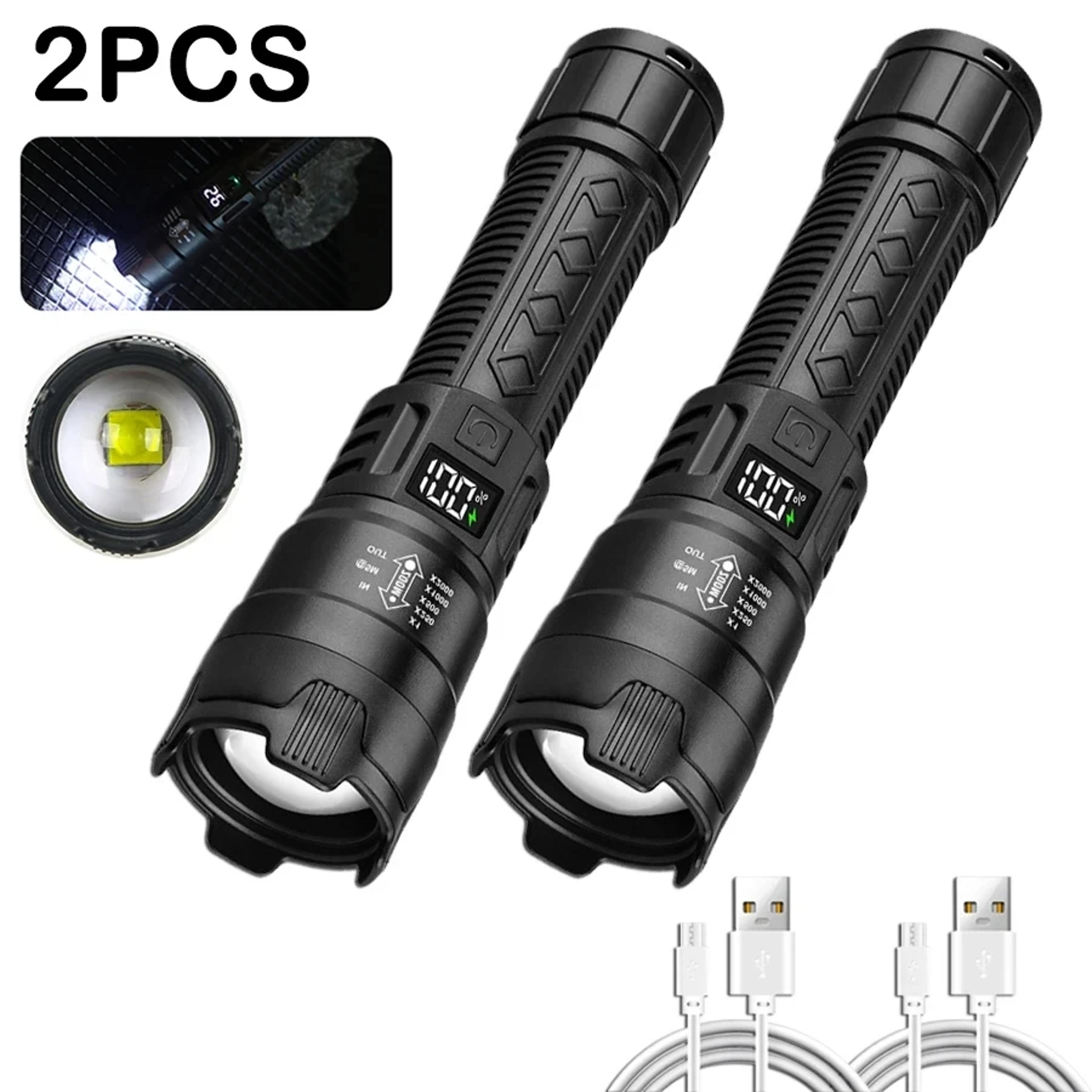 High Power LED Tactical Flashlight With USB Charging Perfect For Camping Fishing  Emergencies 7