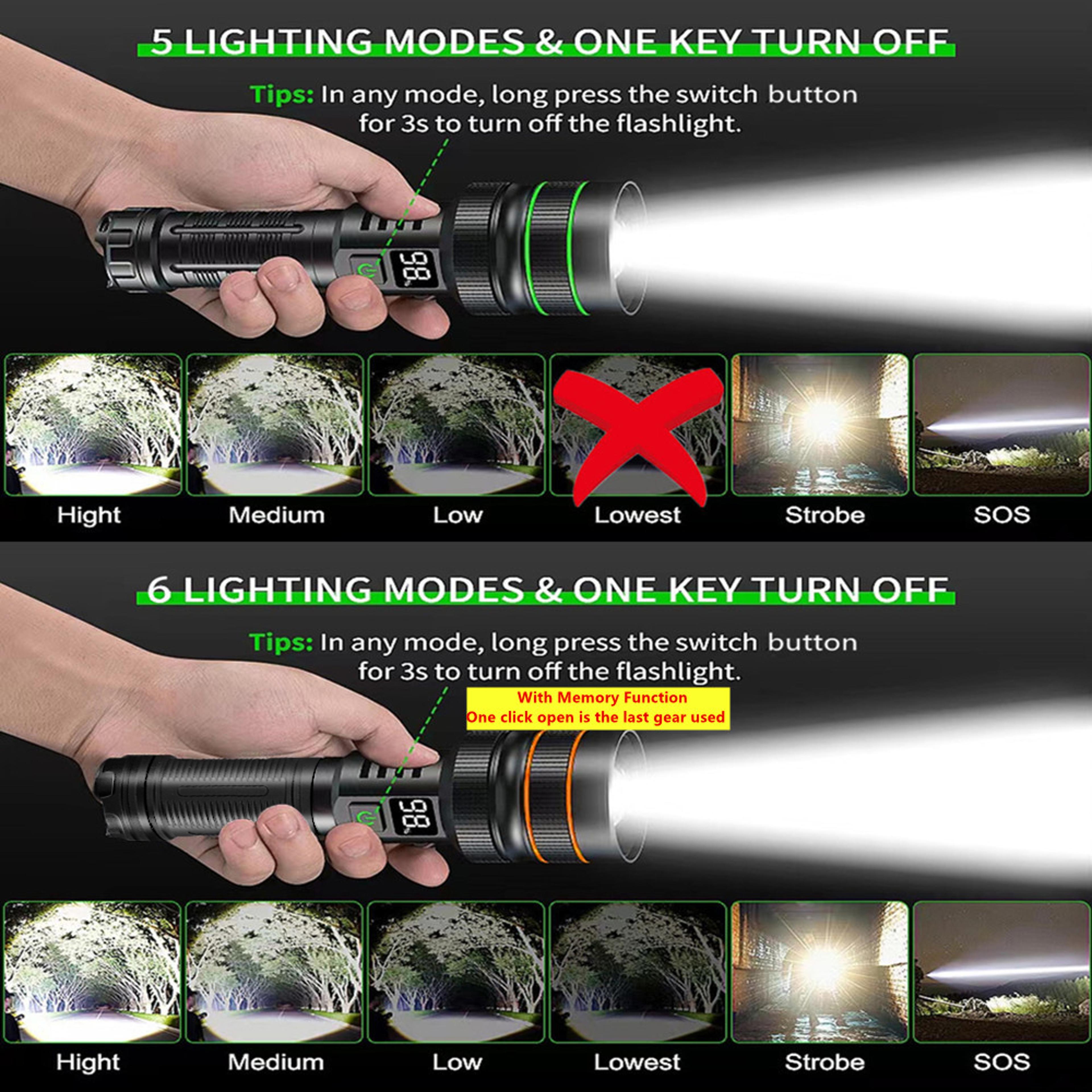 Powerful LED Flashlight USB Rechargeable High Power Tactical Torch For Outdoor Adventures 1