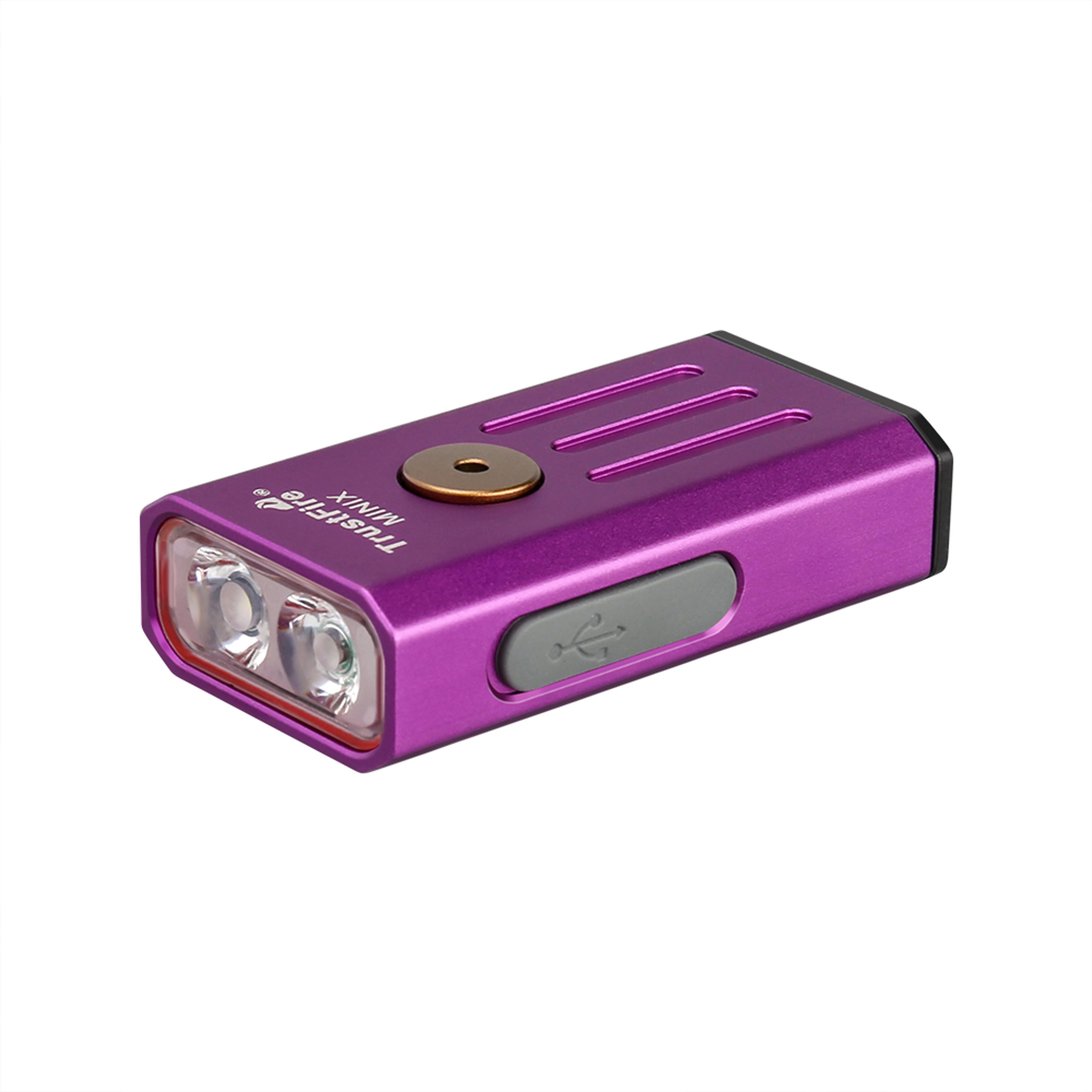 trustfire minix mini flashlight keychain uv lamp, rechargeable mode led torch with red light