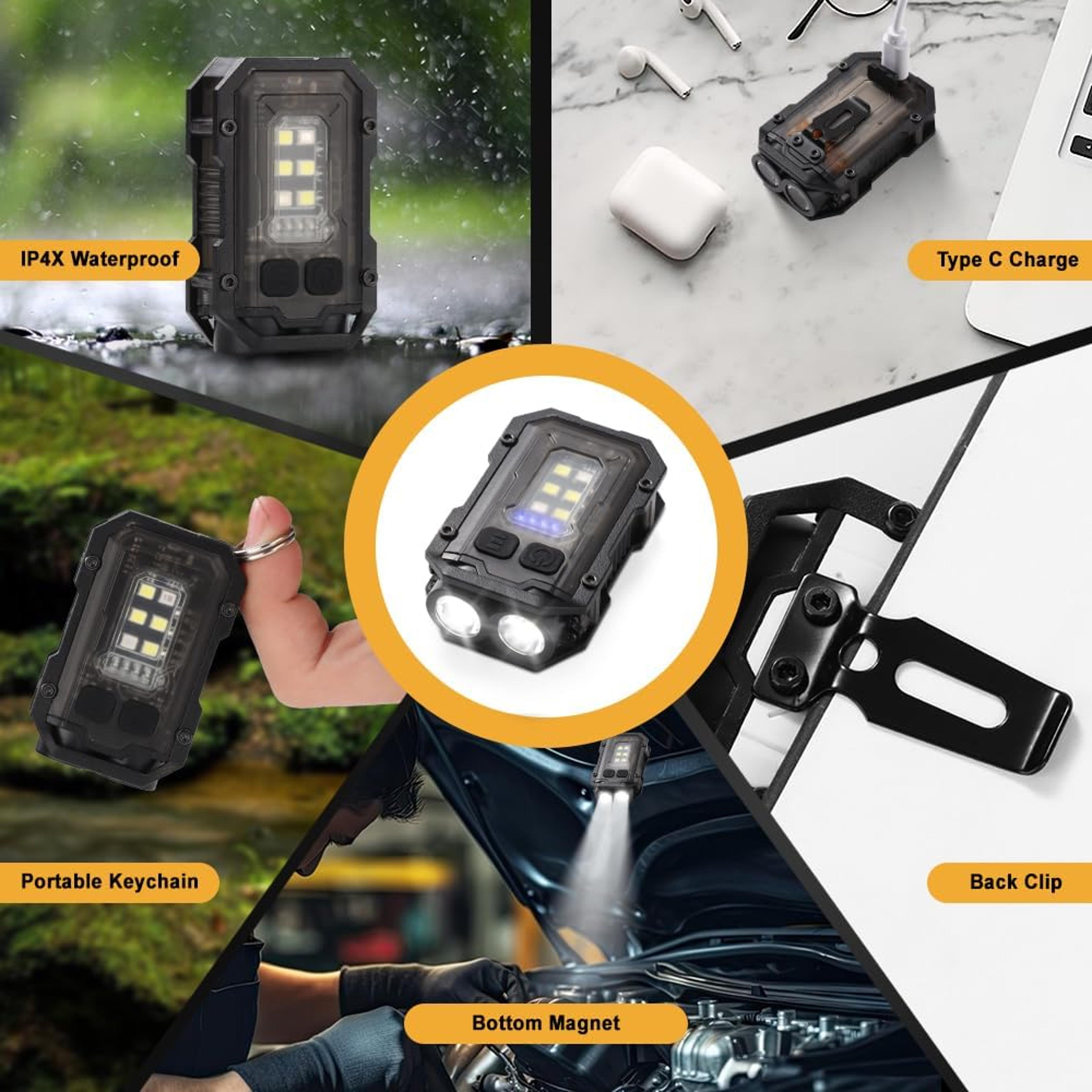 Super Bright LED Flashlight Mini Pocket Torch With Magnetic Clip  Rechargeable Keychain 3