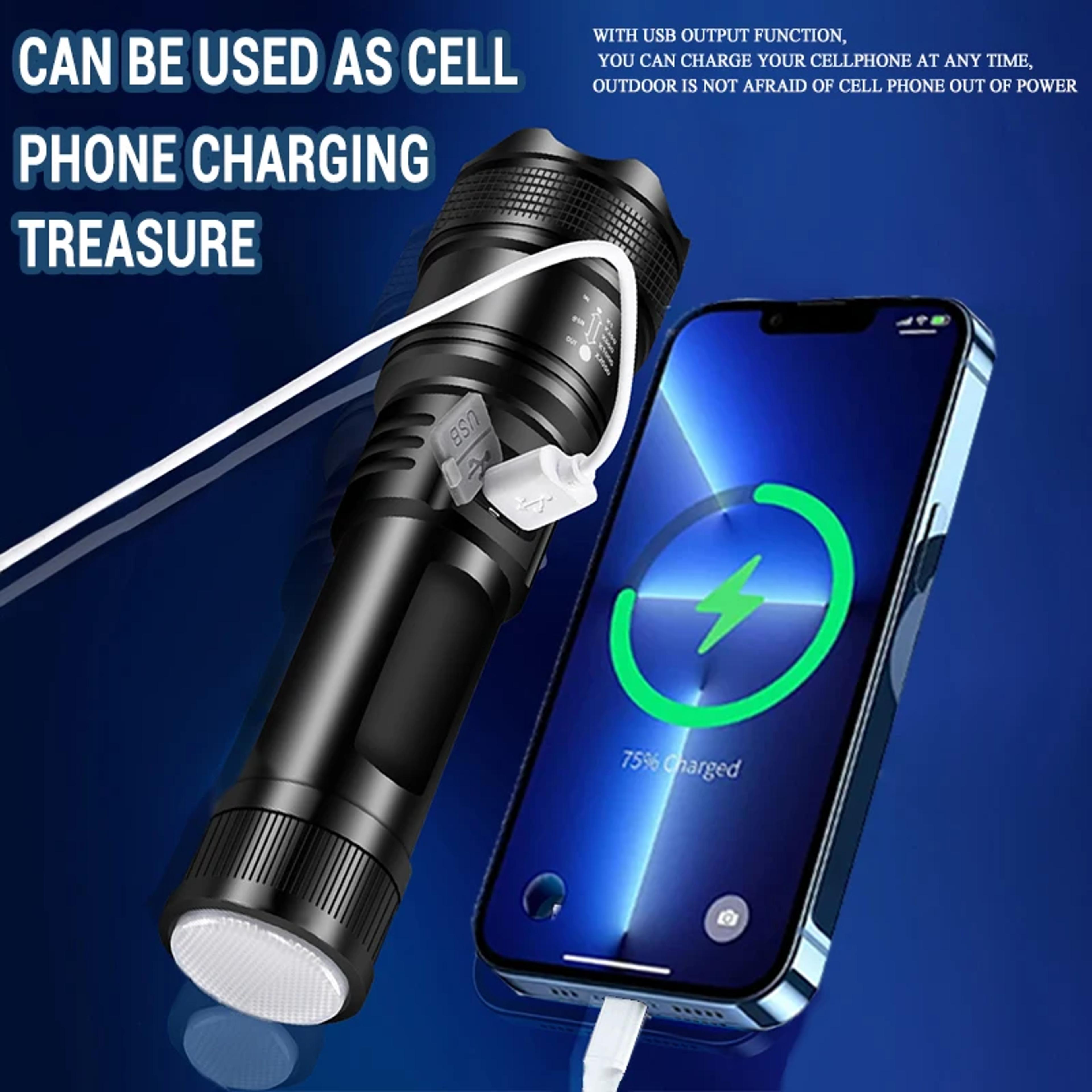 Powerful LED Flashlight Tactical Zoom Light With Built In Battery For Emergency  Outdoor Use 3