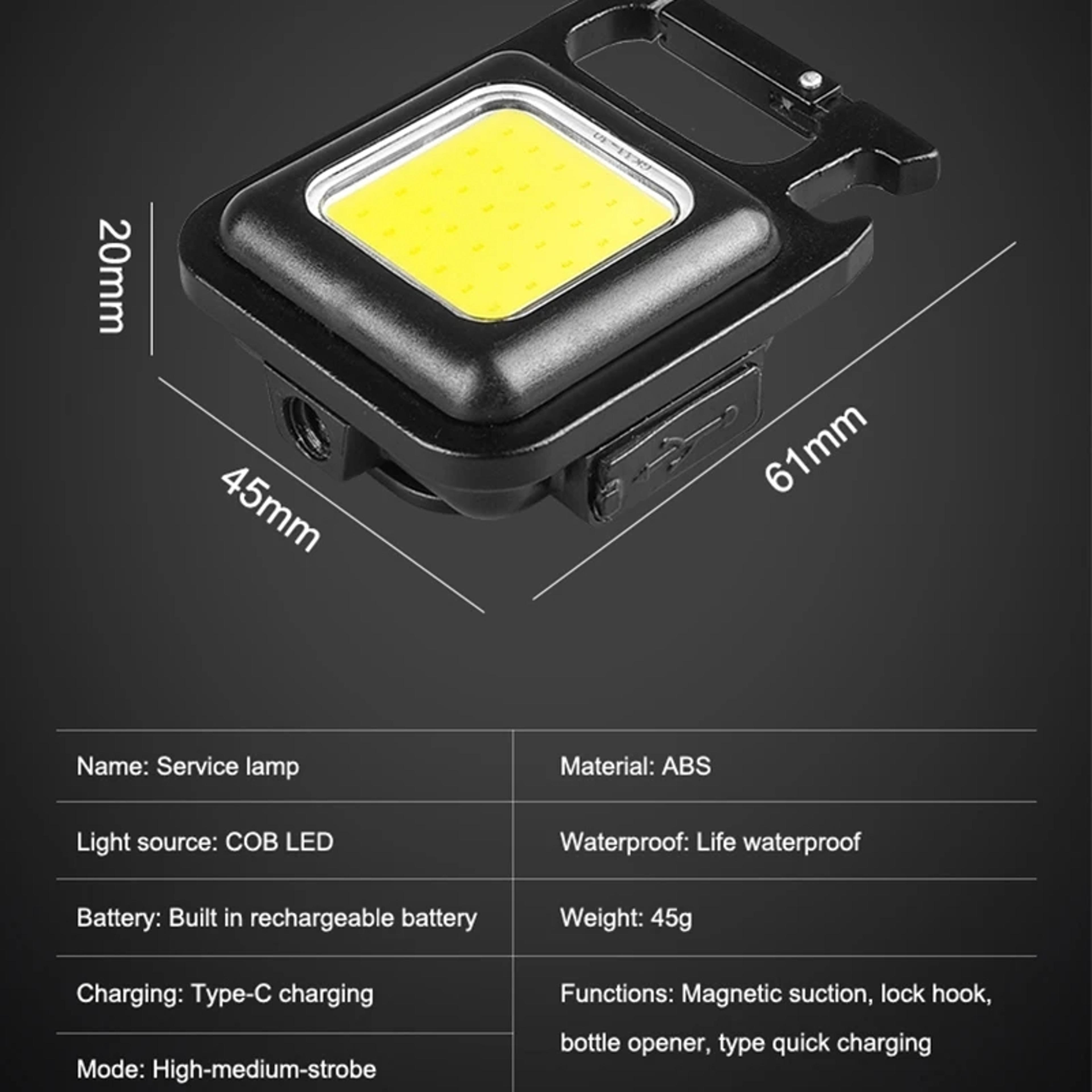 COB LED Mini Flashlight Keychain Light Super Bright EDC Outdoor Lamp With Tail Magnet  Corkscrew Fo 3