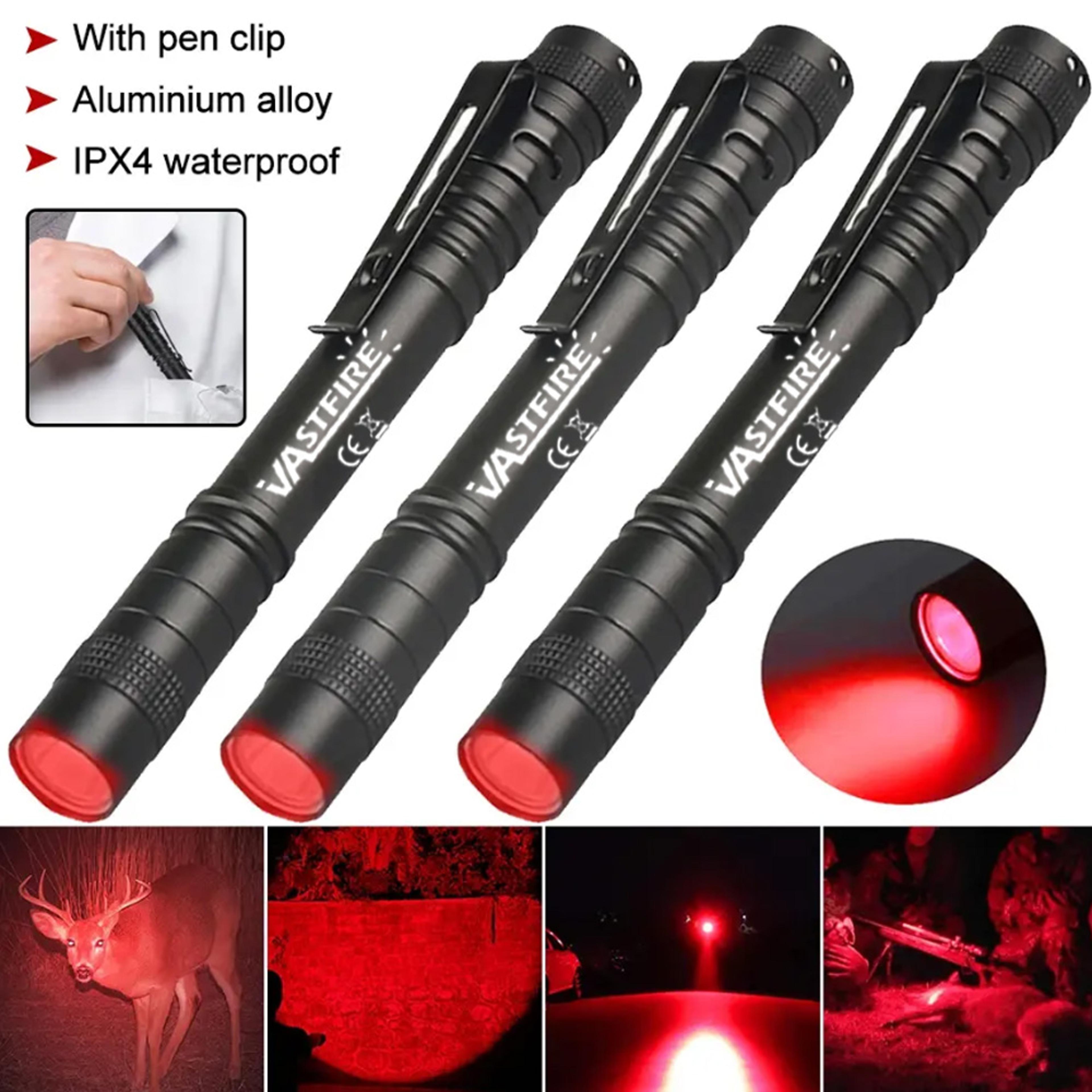 Mini Pen Light Flashlight RedWhiteTorch With Clip For Pet Stain Detection Money  Ore Finder 0