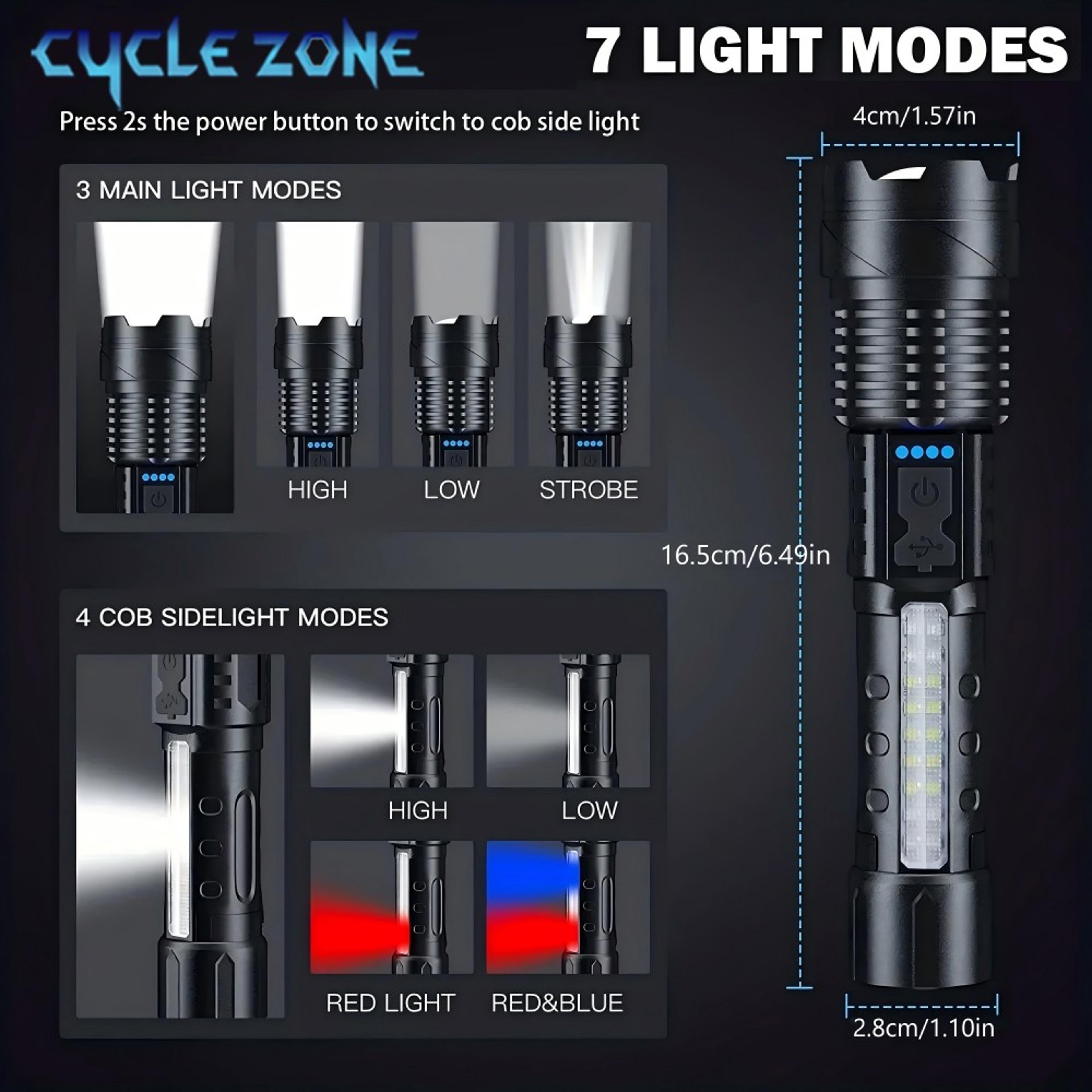 Zoomable Flashlight Powerful Handheld Emergency Torch For Outdoor Camping  Fishing 1