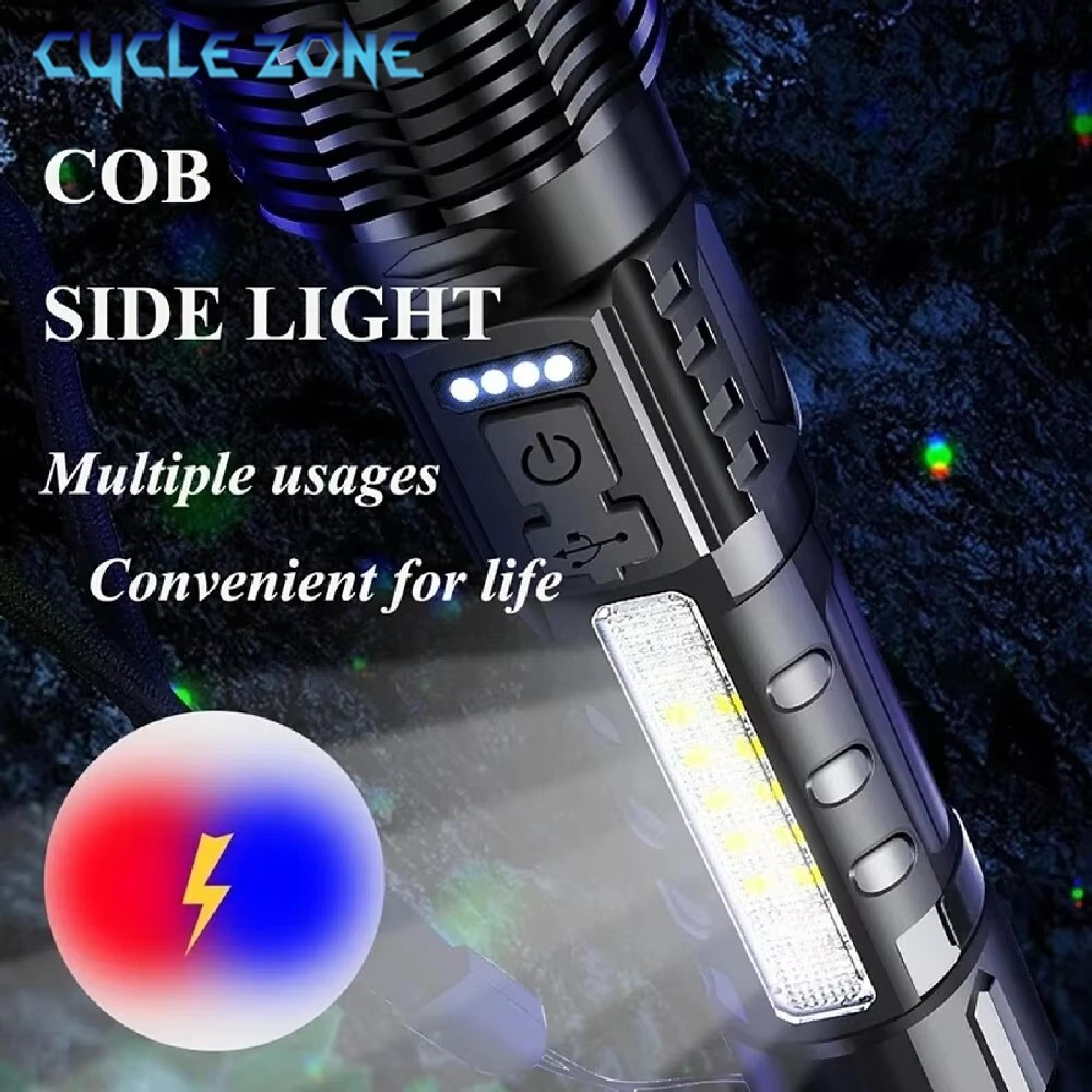 Zoomable Flashlight Powerful Handheld Emergency Torch For Outdoor Camping  Fishing 5