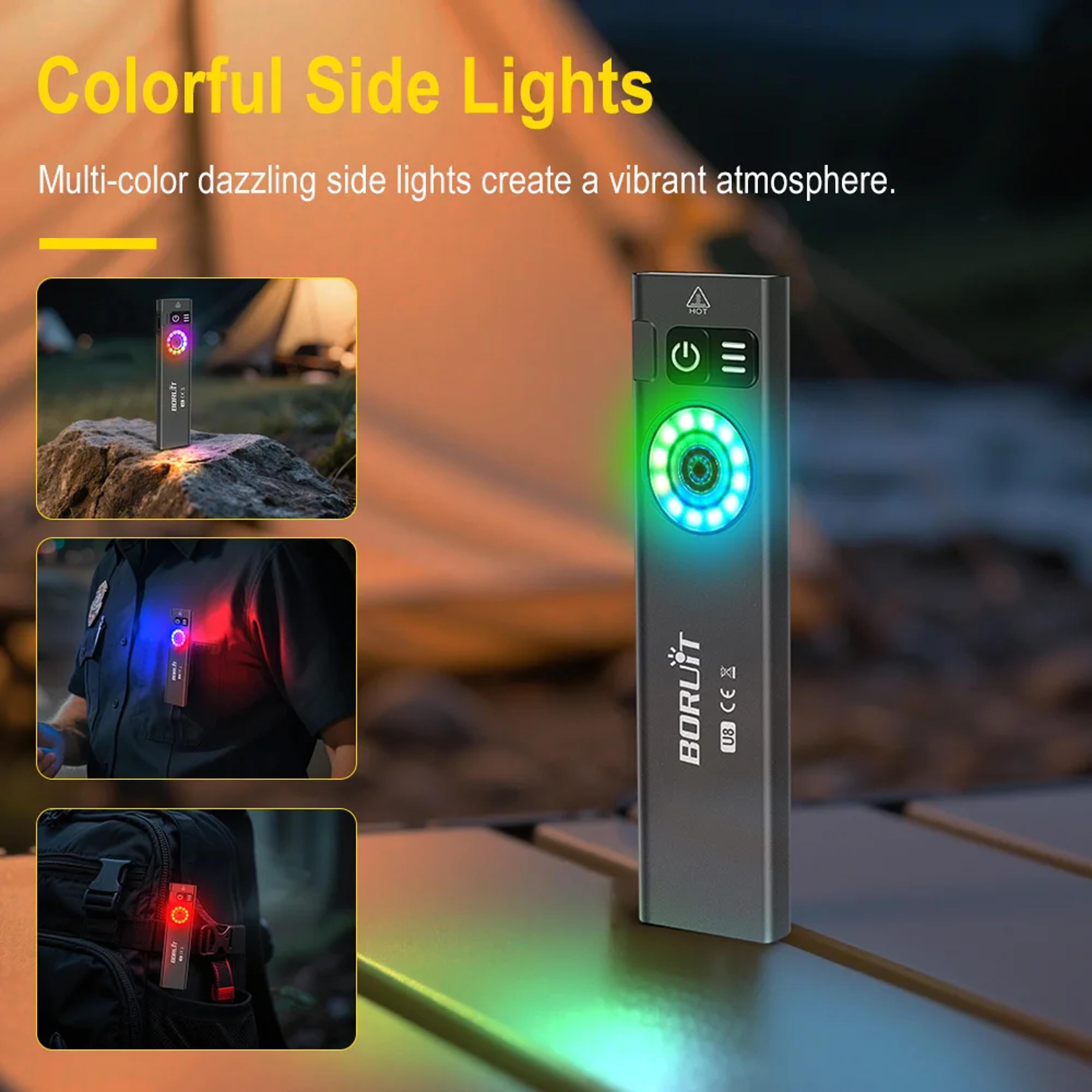 U8 EDC LED Flashlight With Magnet Type C Rechargeable Waterproof Work Light Torch For Camping  Outd 1