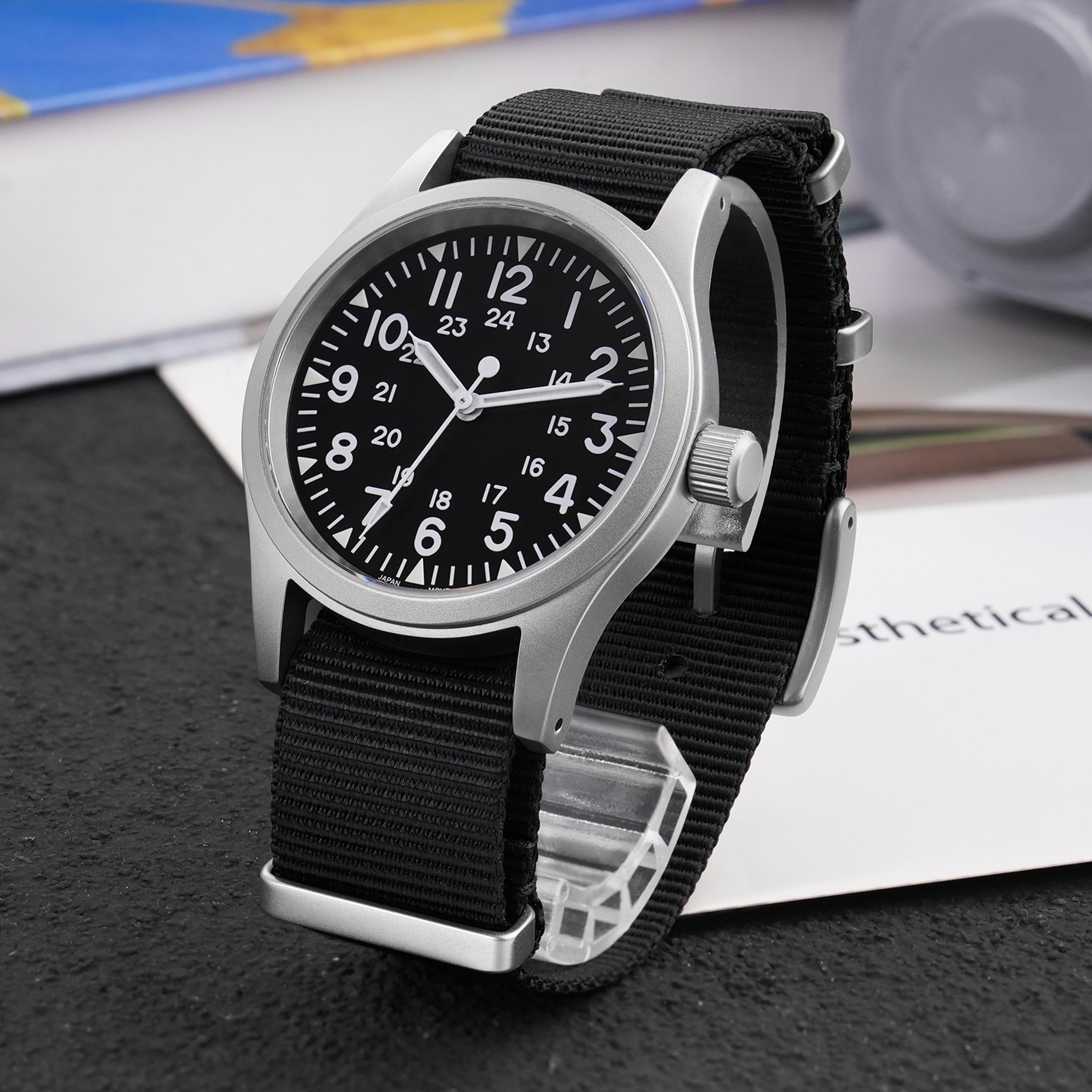 Military Watch With Sweep Movement And Sapphire Crystal Vintage Timepiece 0