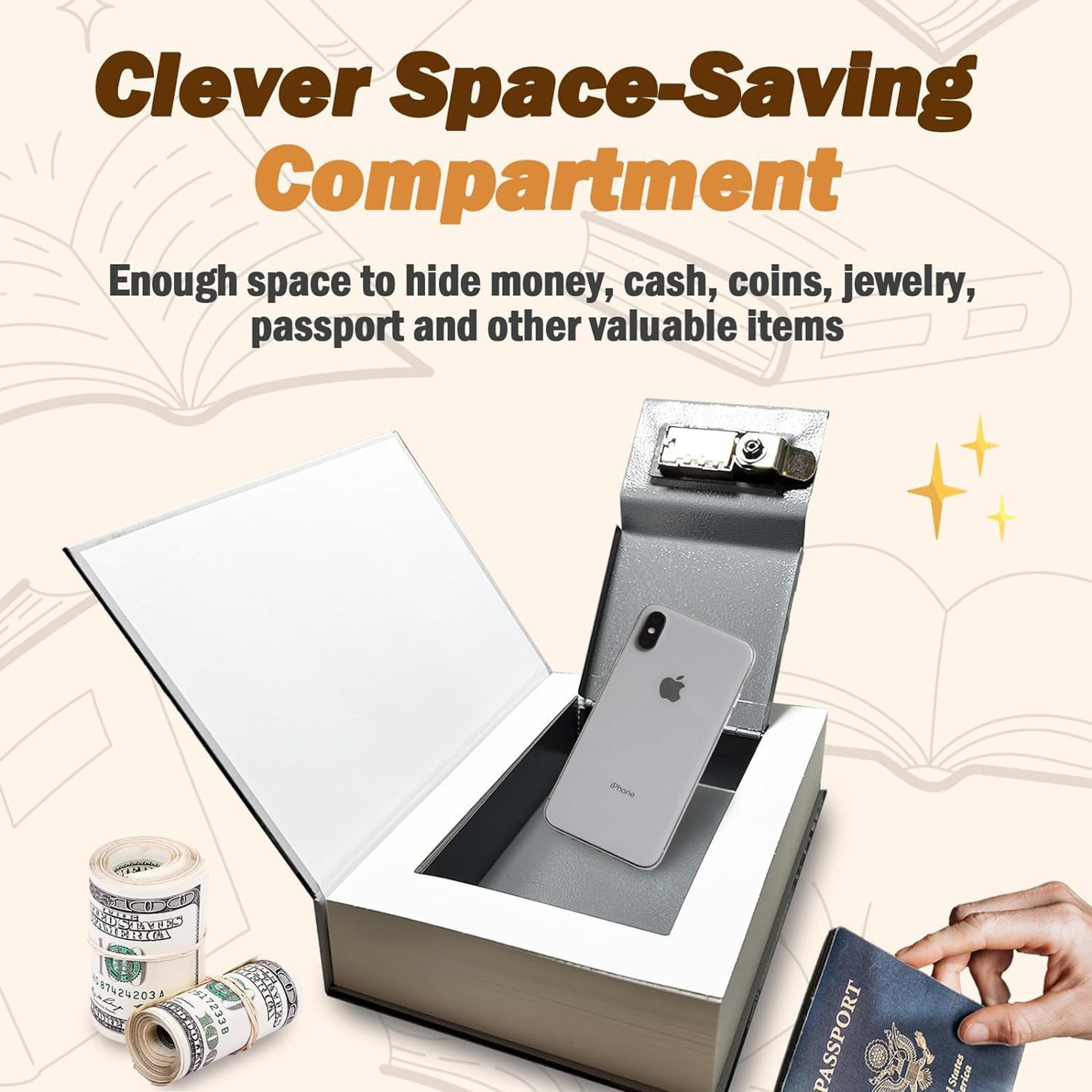 Genuine Paper Transfer Book Safe Box Secret Hidden Safe With Combination Lock For Protecting Valuab 3