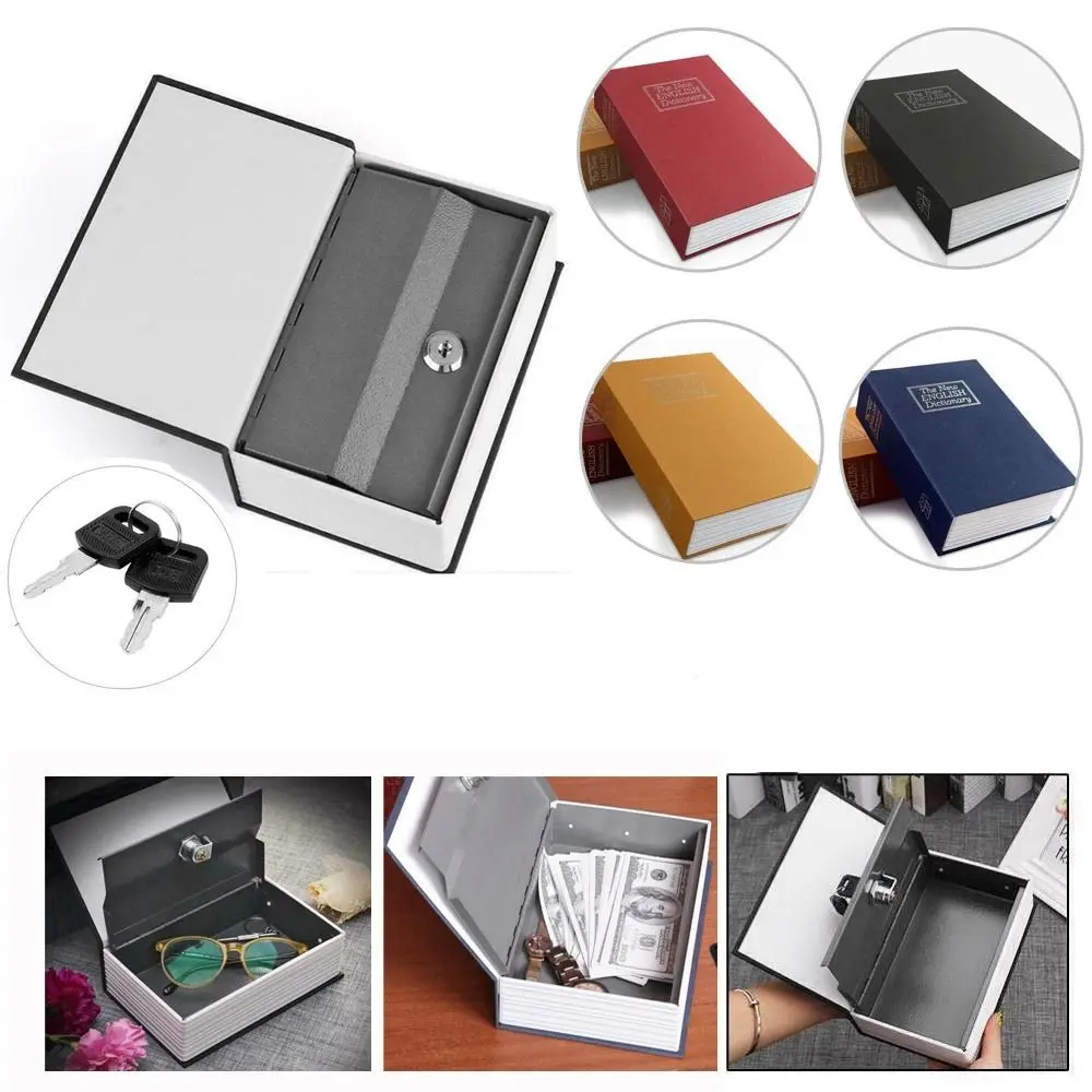 hollow book safe with lock & key diversion safe metal box for valuables