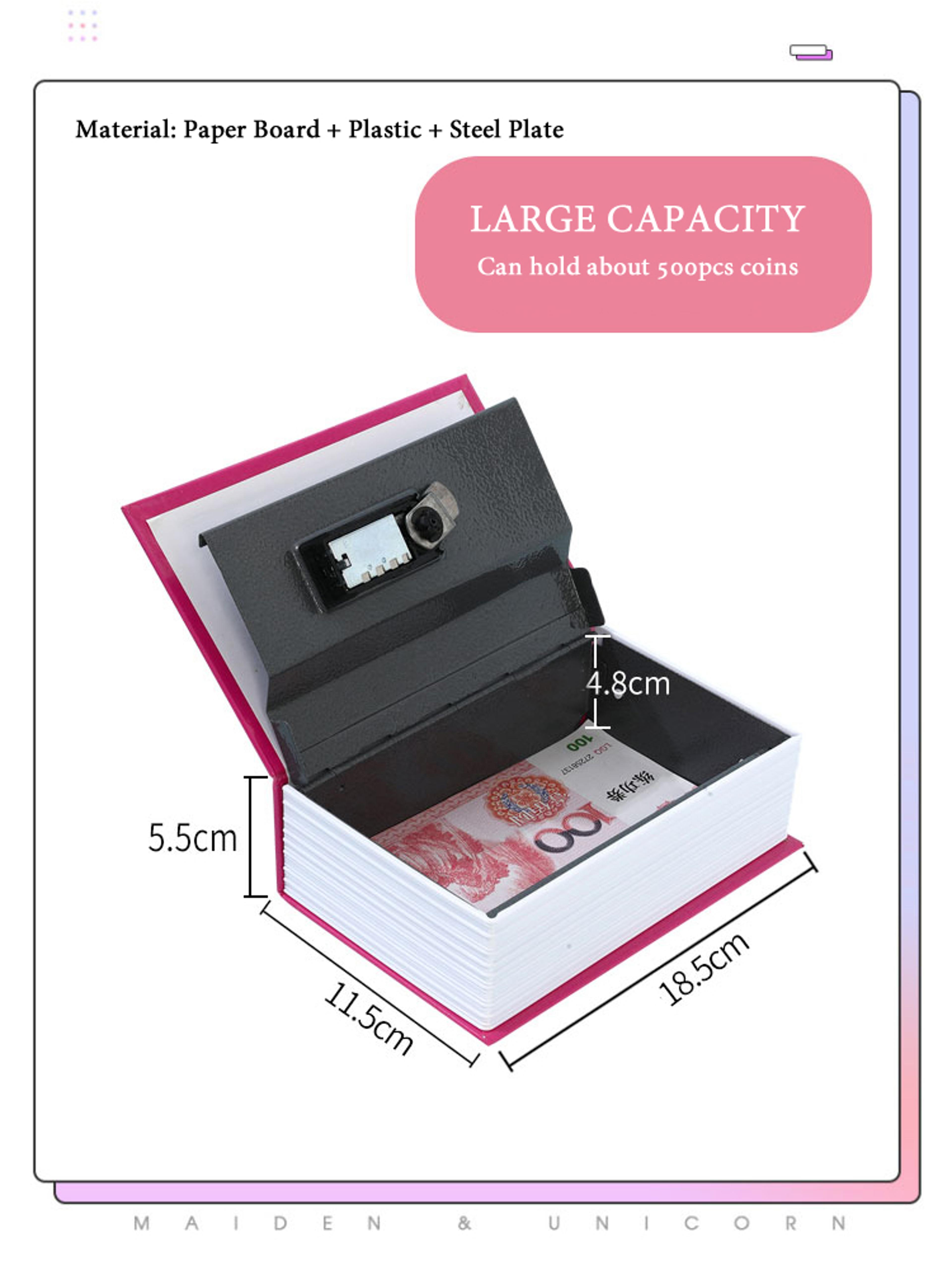 Size S Password Hidden Book Safe Diversion Safe With Combination Lock For Home Office Car  Travel 2