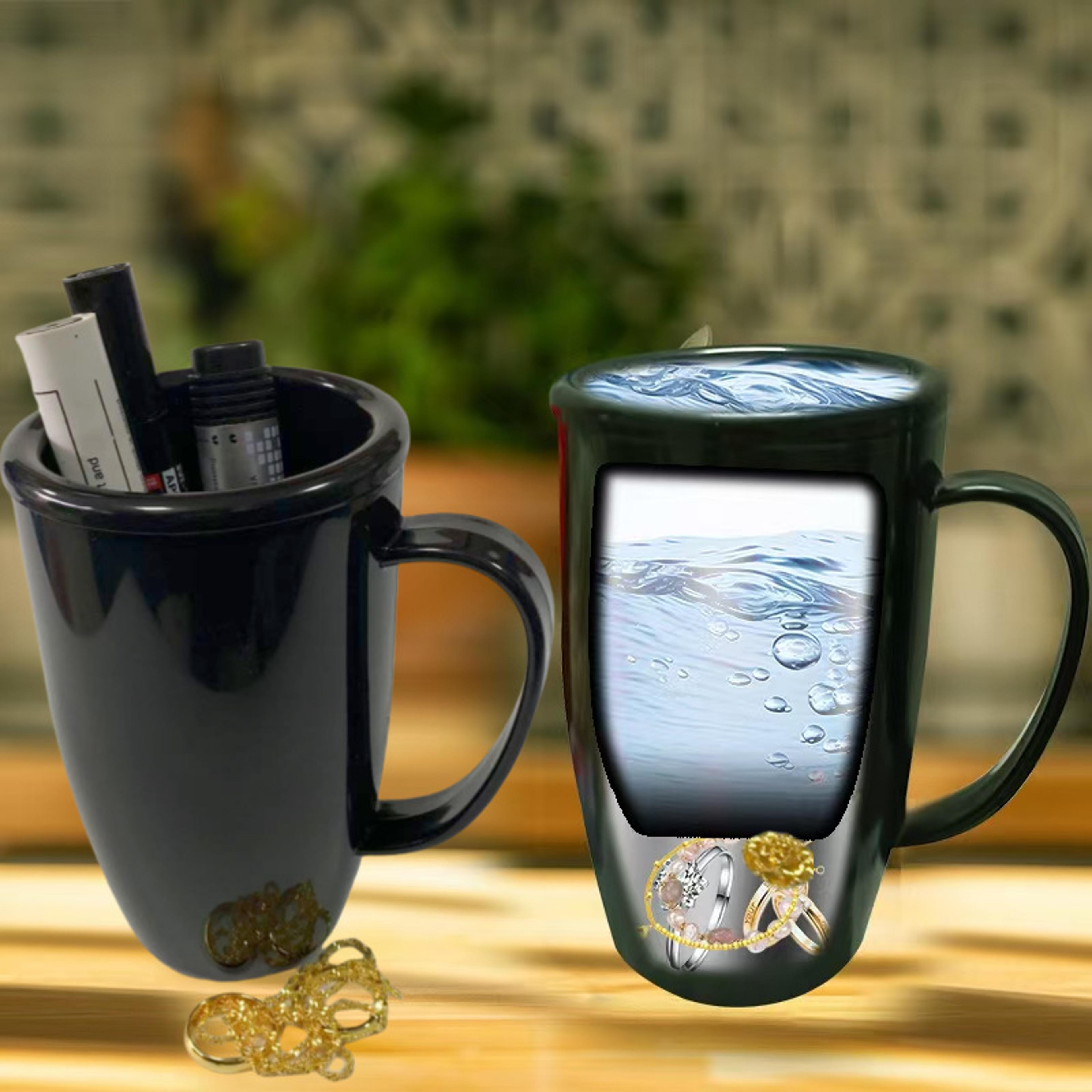 portable double safe water cup with hidden compartment travel & outdoor medicine storage case