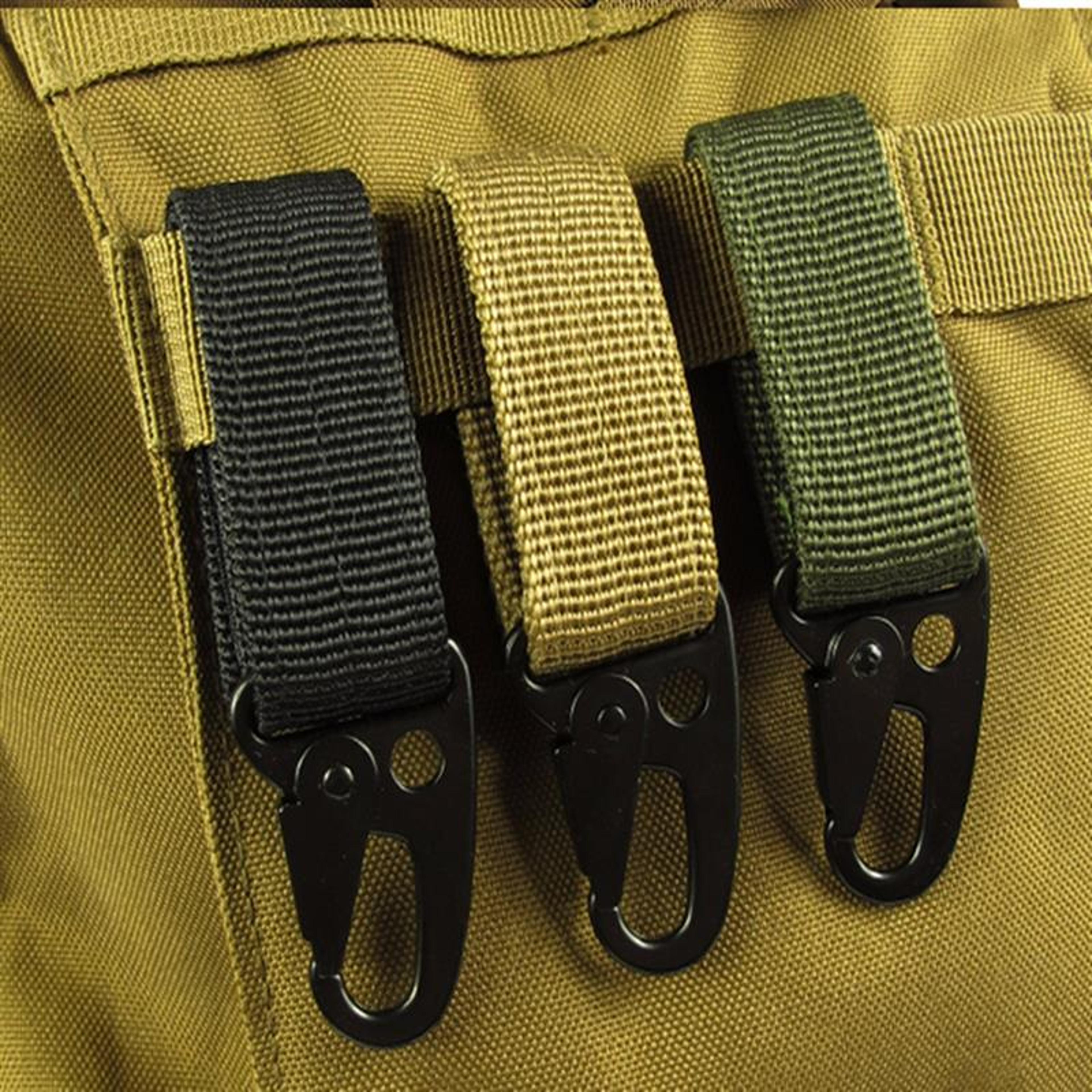 High Strength Nylon Carabiner Key Hook With MOLLE Webbing Belt Buckle Ideal For Camping  Hiking 0