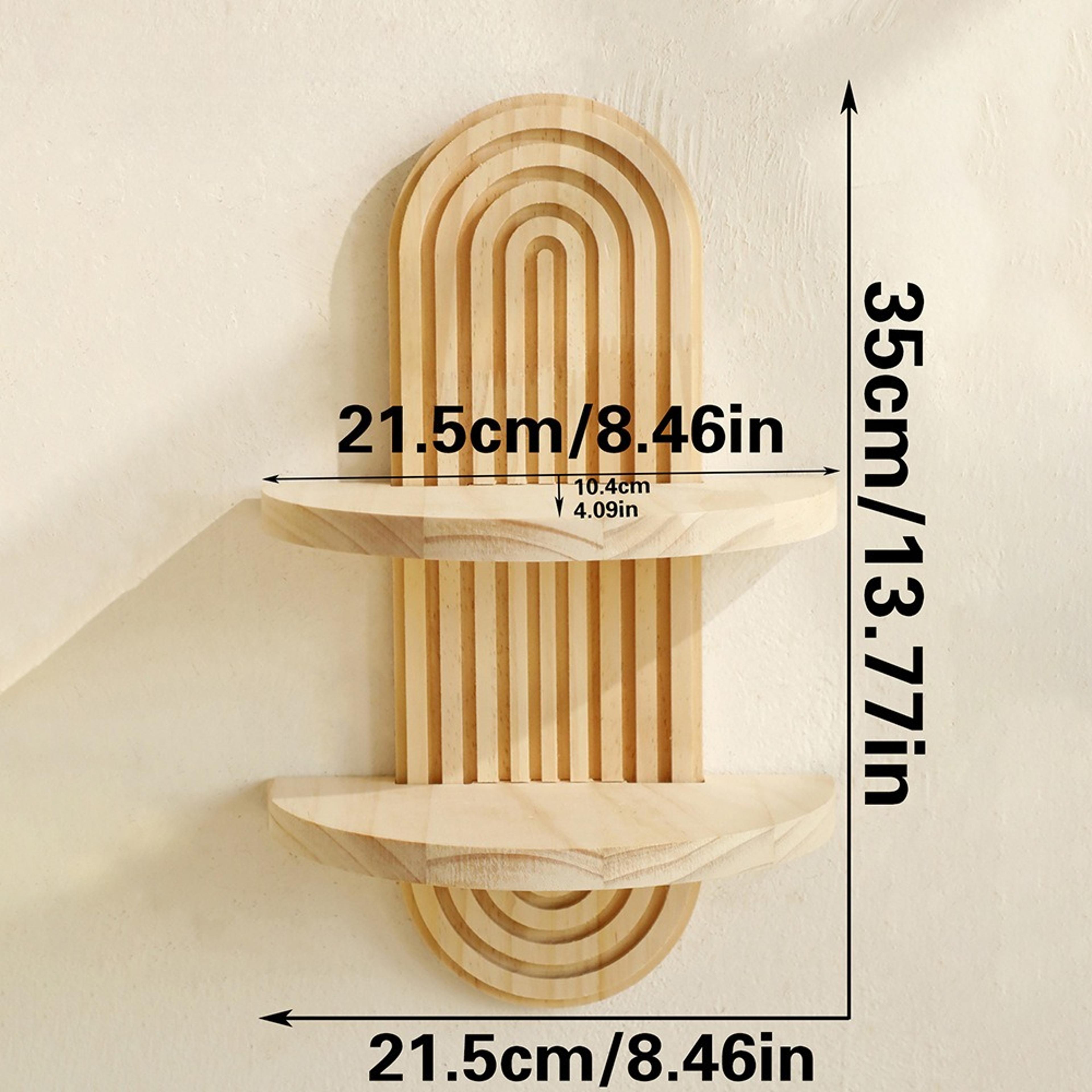 Bohemian Solid Wood Wall Shelves Decorative Spice Organizer For Bedroom Living Room Or Kitchen 7