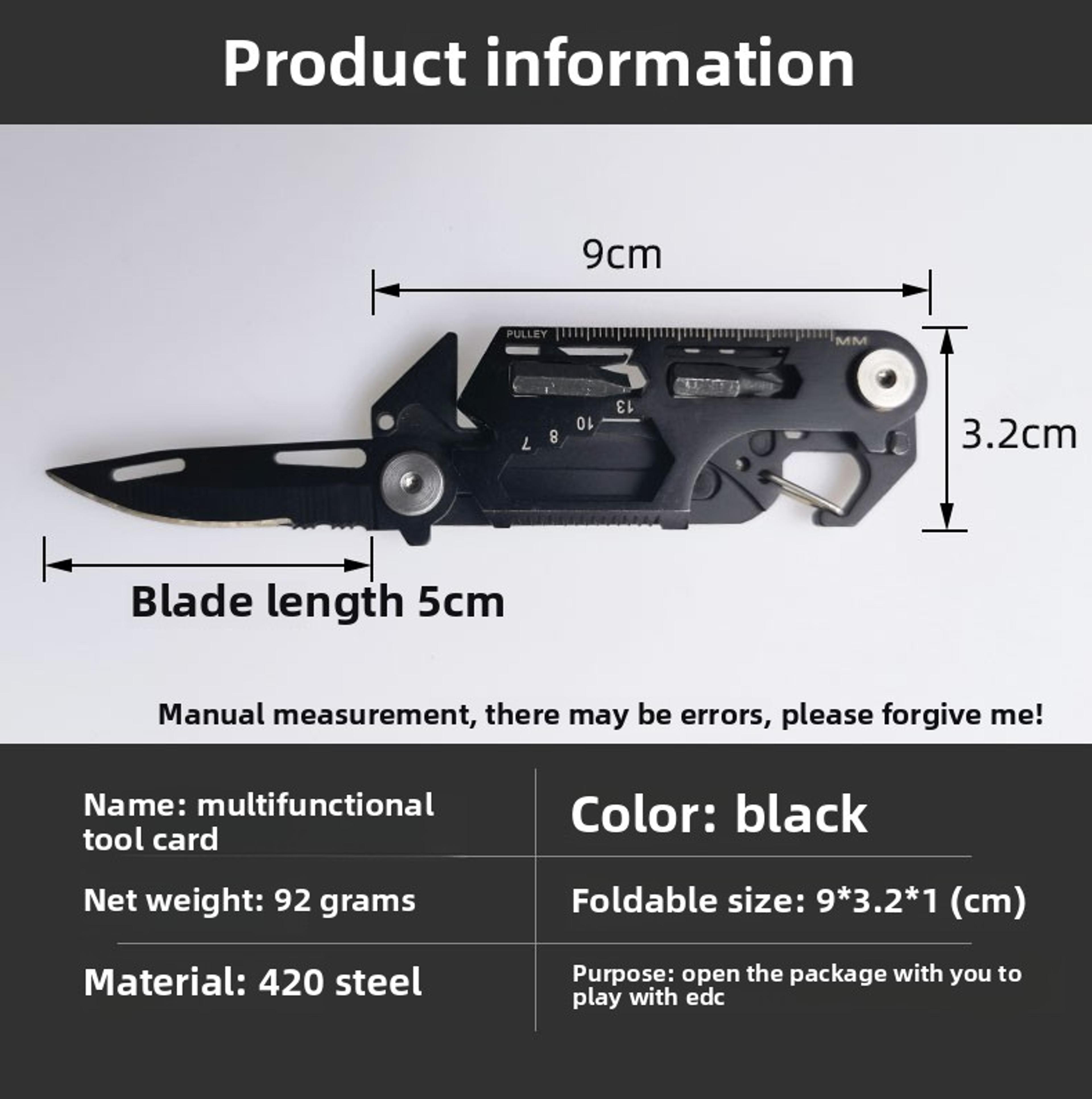 Compact EDC Multi Tool Keychain With Mini Folding Knife  Bottle Opener 2