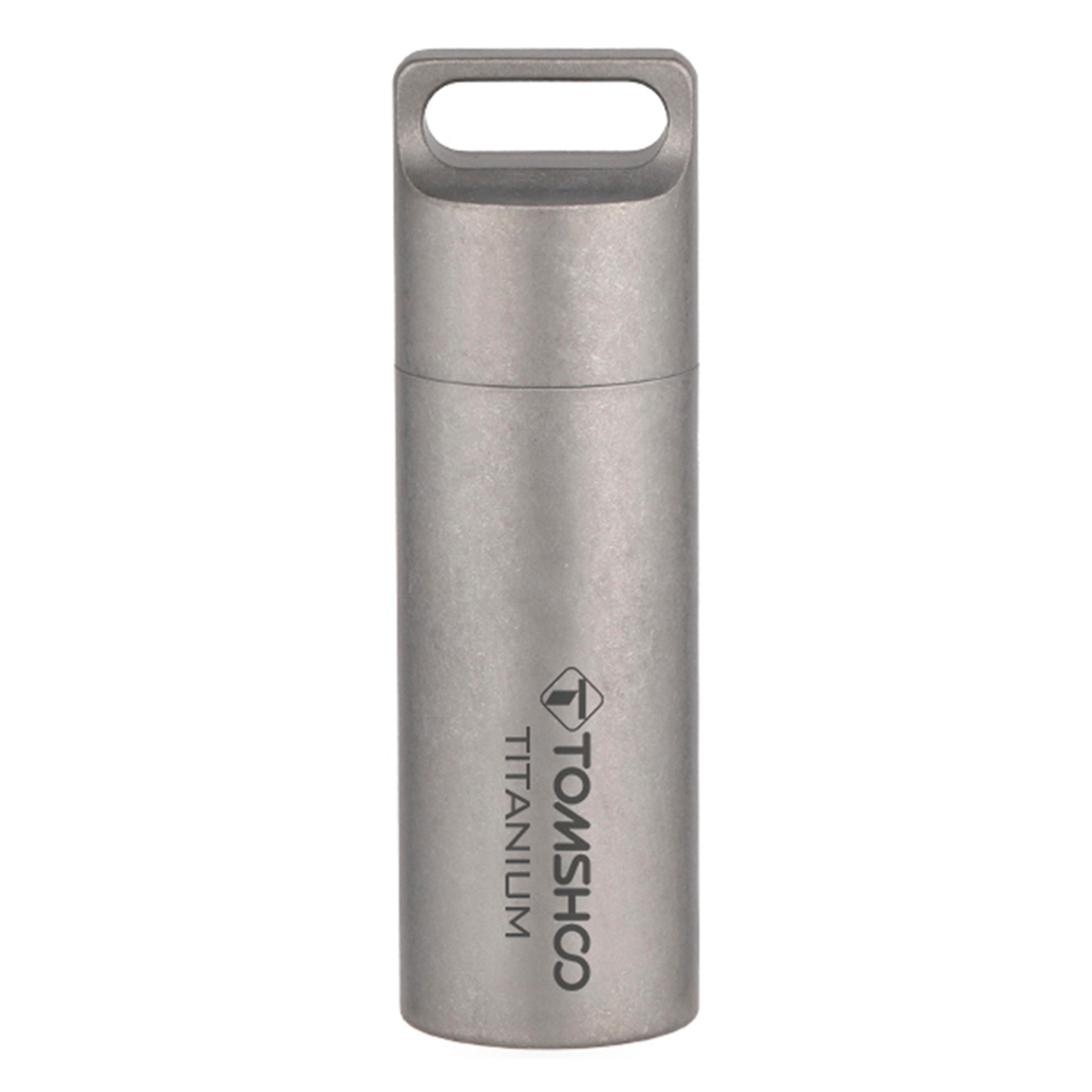 Titanium Waterproof Pill Box Keychain Mini EDC Storage Capsule 1