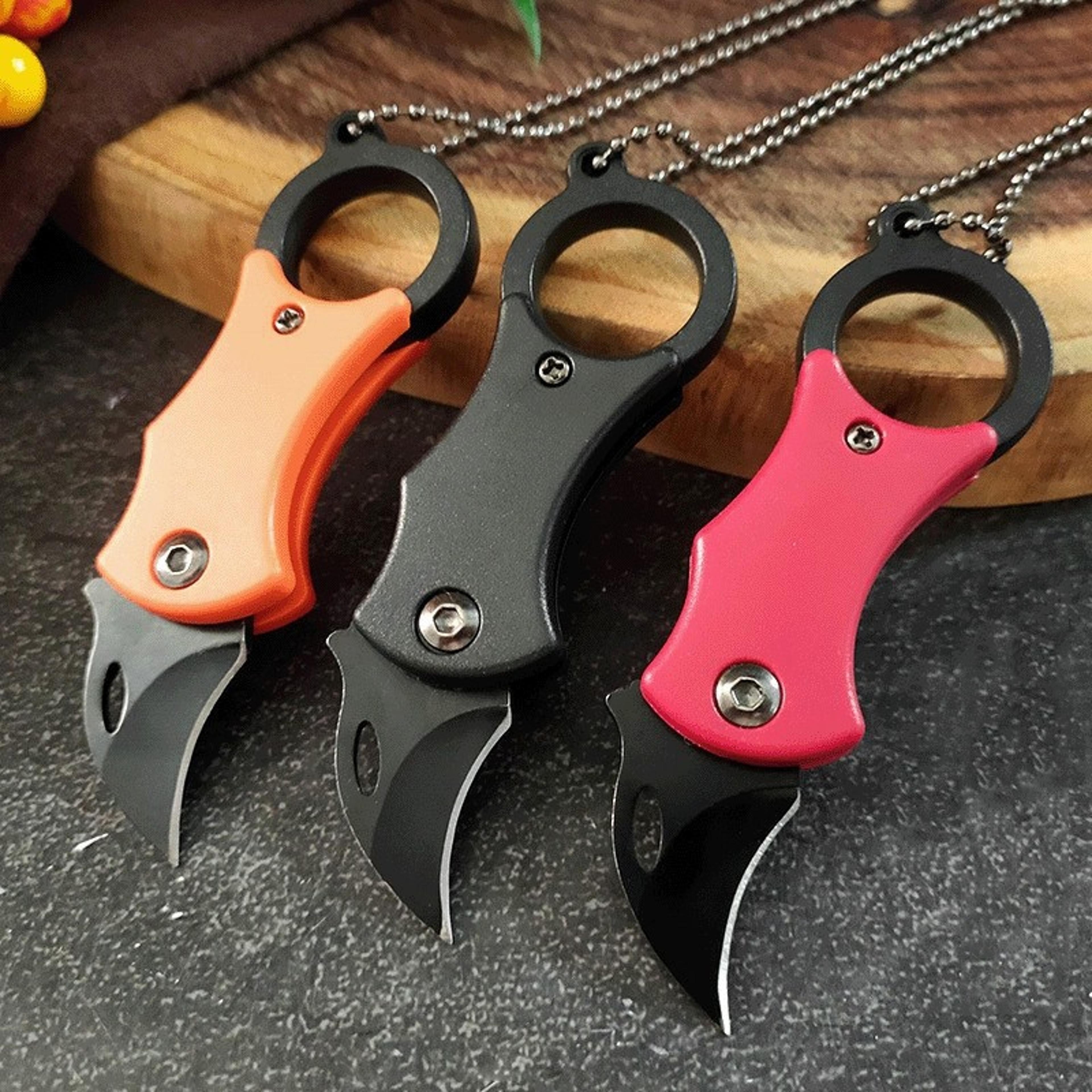 mini folding edc pocket knife keychain portable camping tool