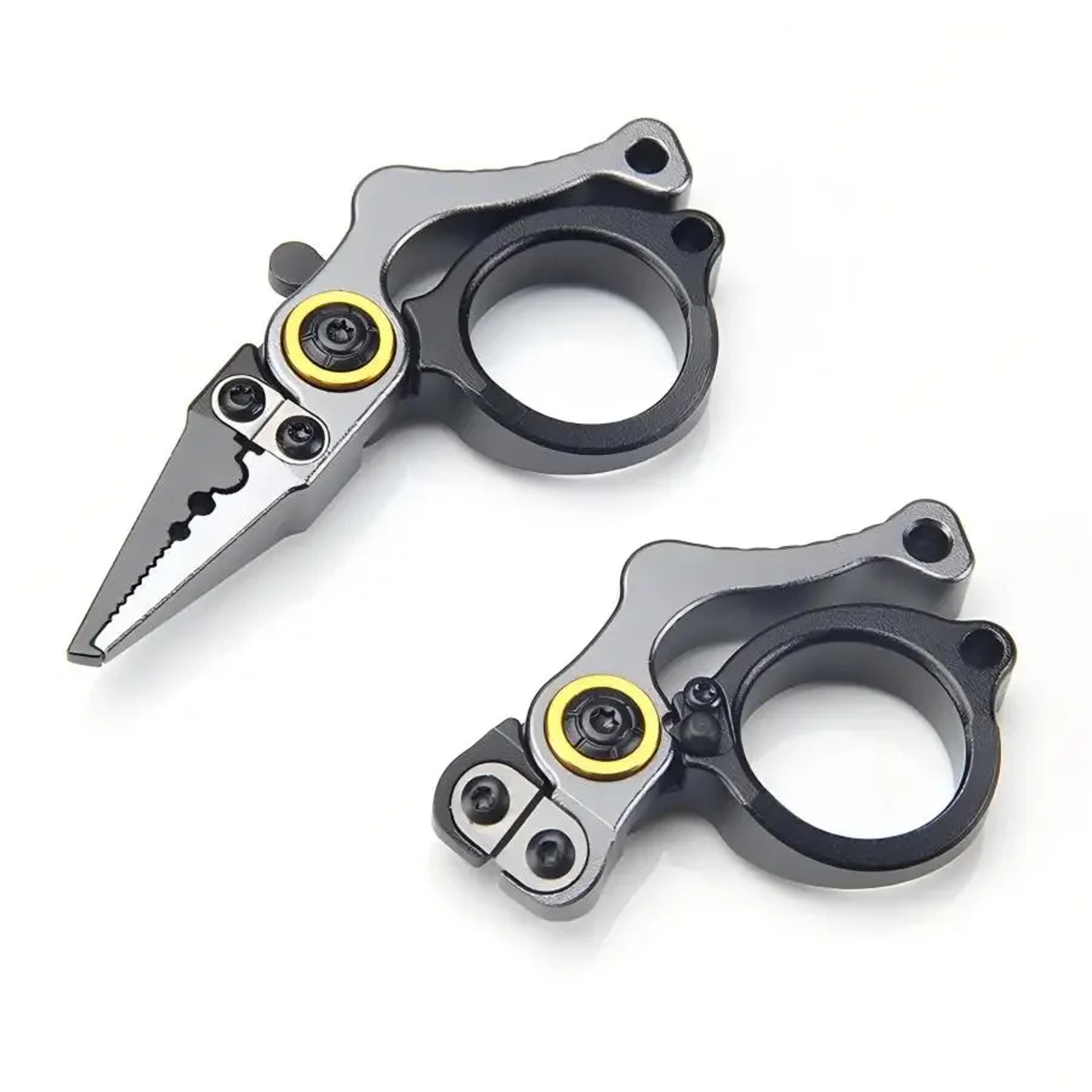 Premium Compact Fishing Pliers With Line Cutter  Split Ring Opener Lockable  Durable 7