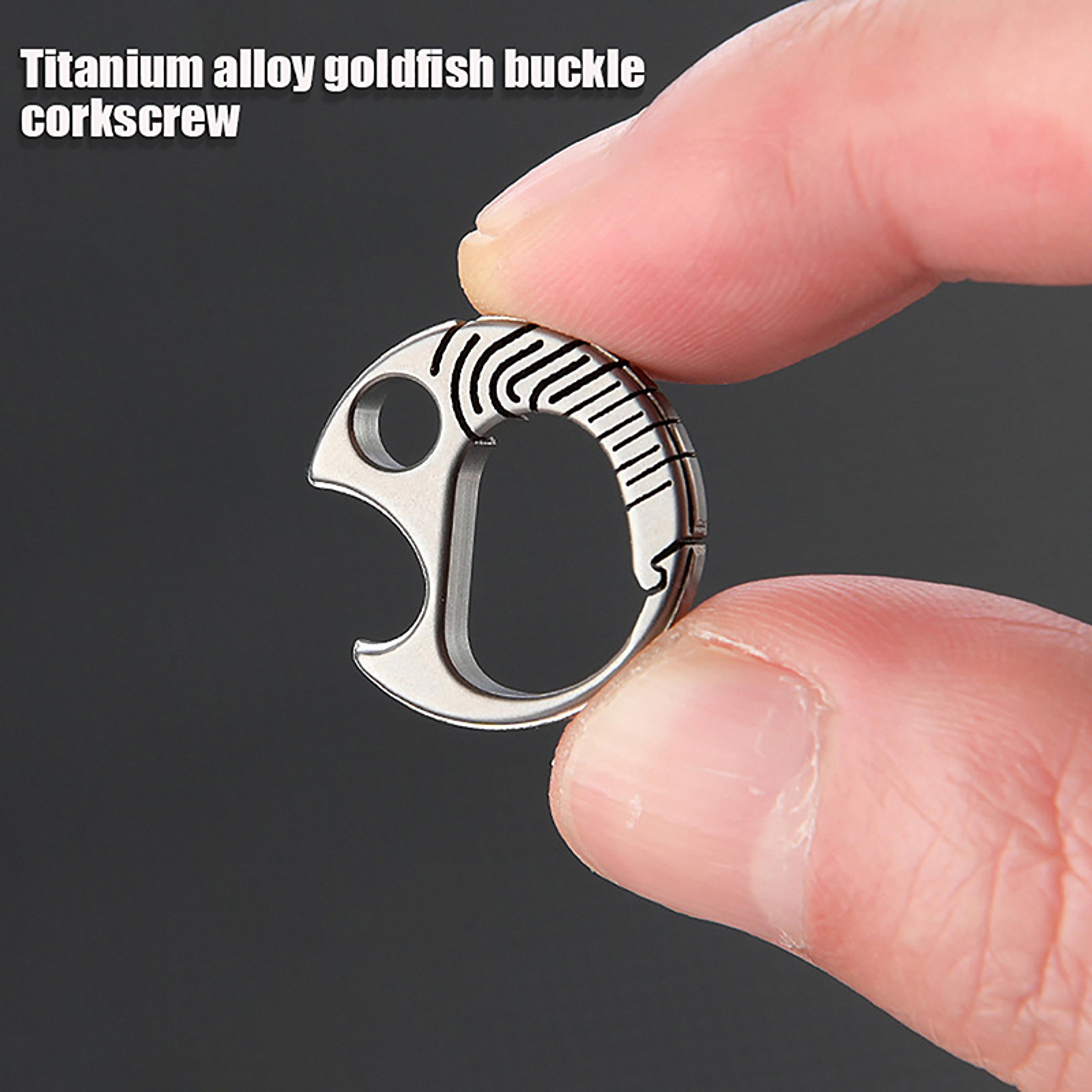 titanium keychain bottle opener & mini edc camping outdoor gadget