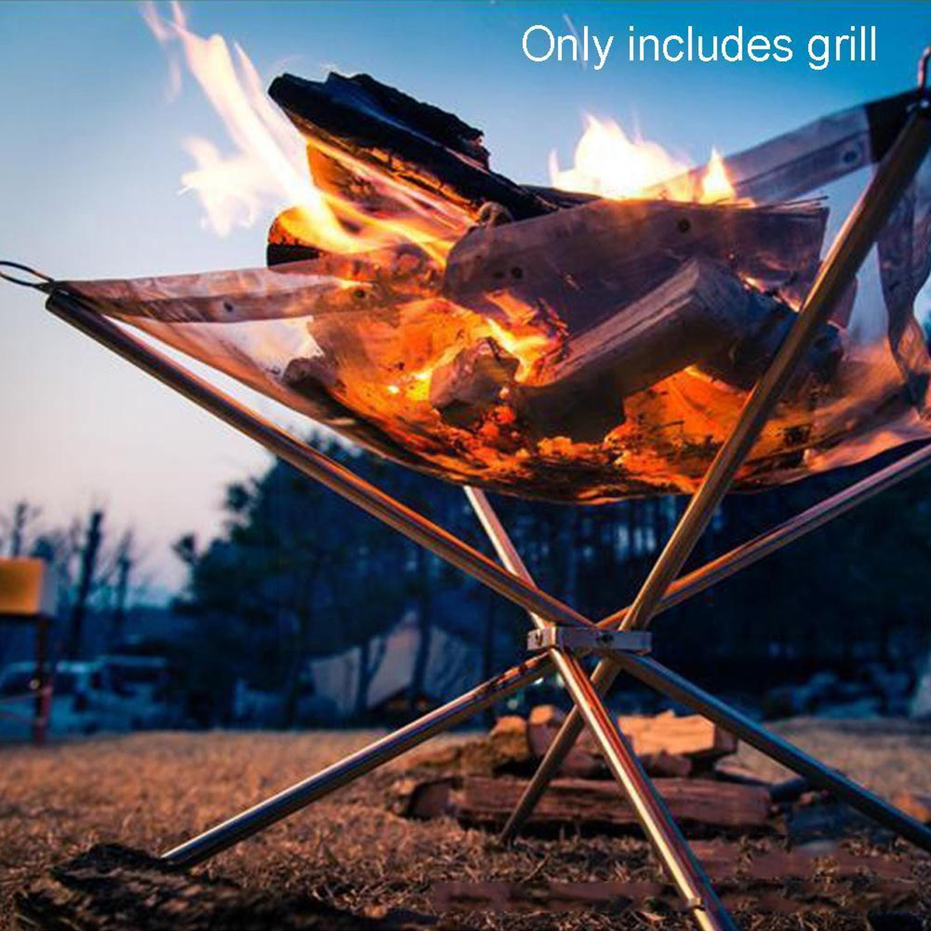 Portable Fire Pit For Outdoor Camping  Backyard BBQ Brazier 1