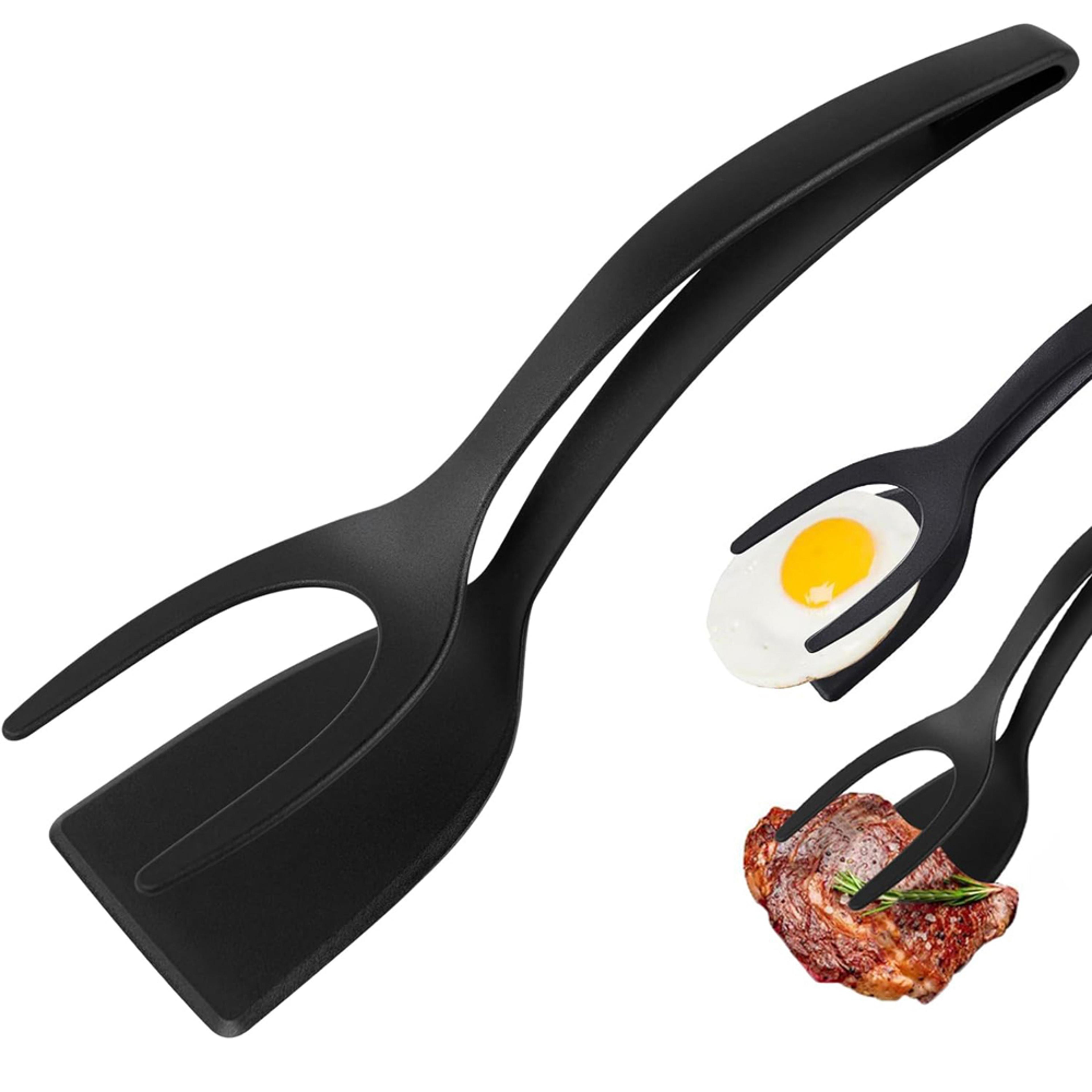grip flip spatula clamp for pancakes eggs fish nonstick kitchen tool