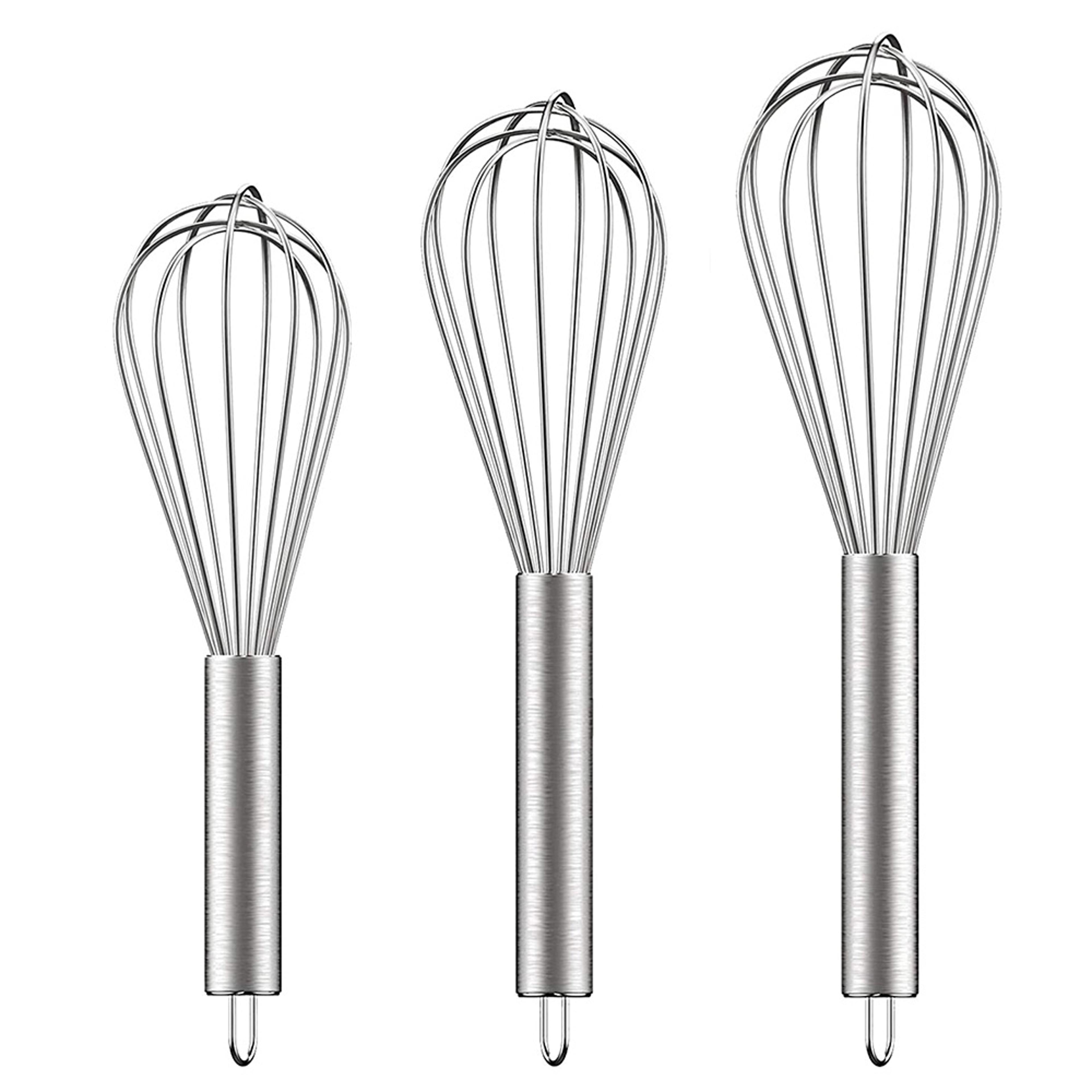 premium stainless steel whisk set pack balloon kitchen whisks for baking & cooking