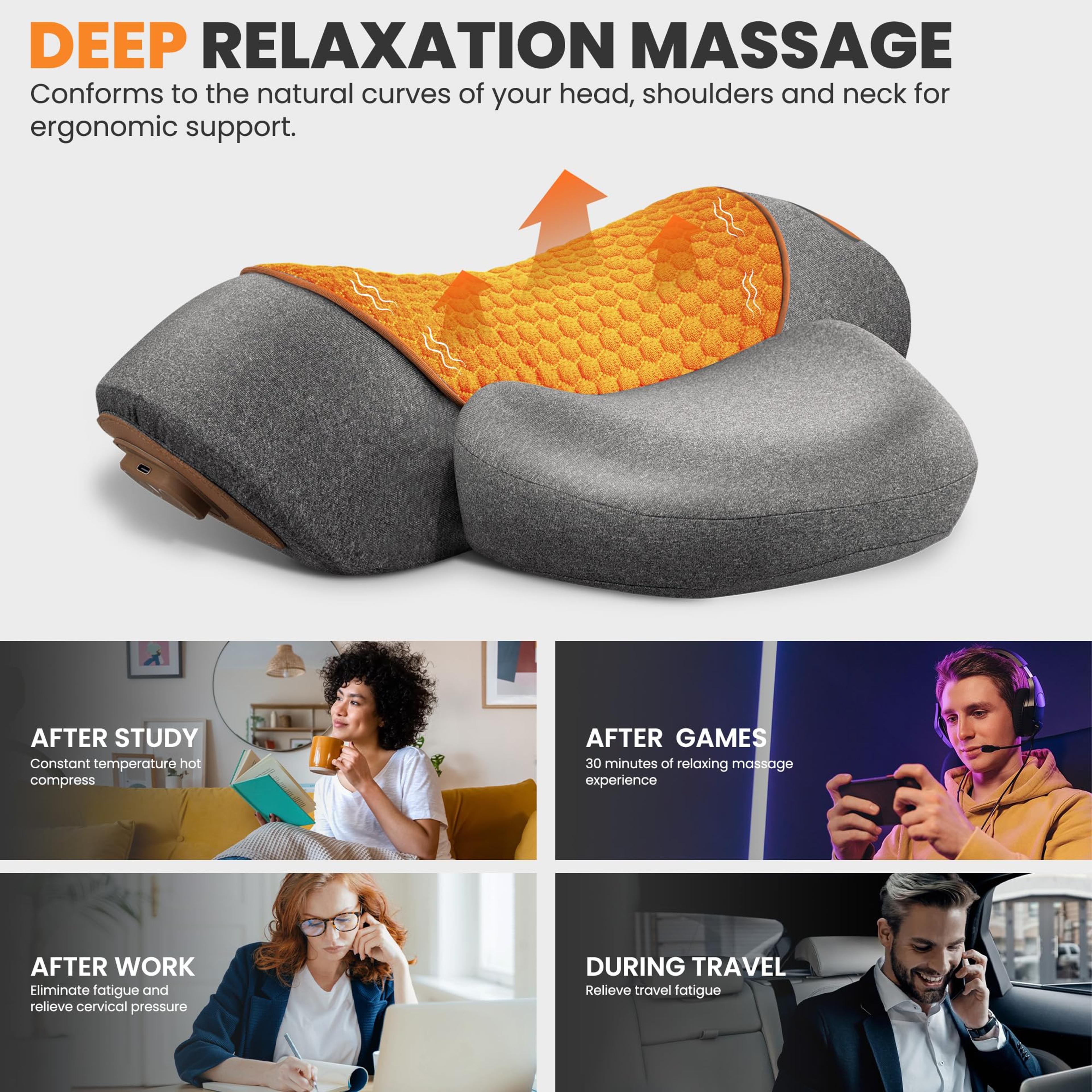 Smart Heated Electric Neck Massager Pillow For Cervical Traction  Pain Relief 4