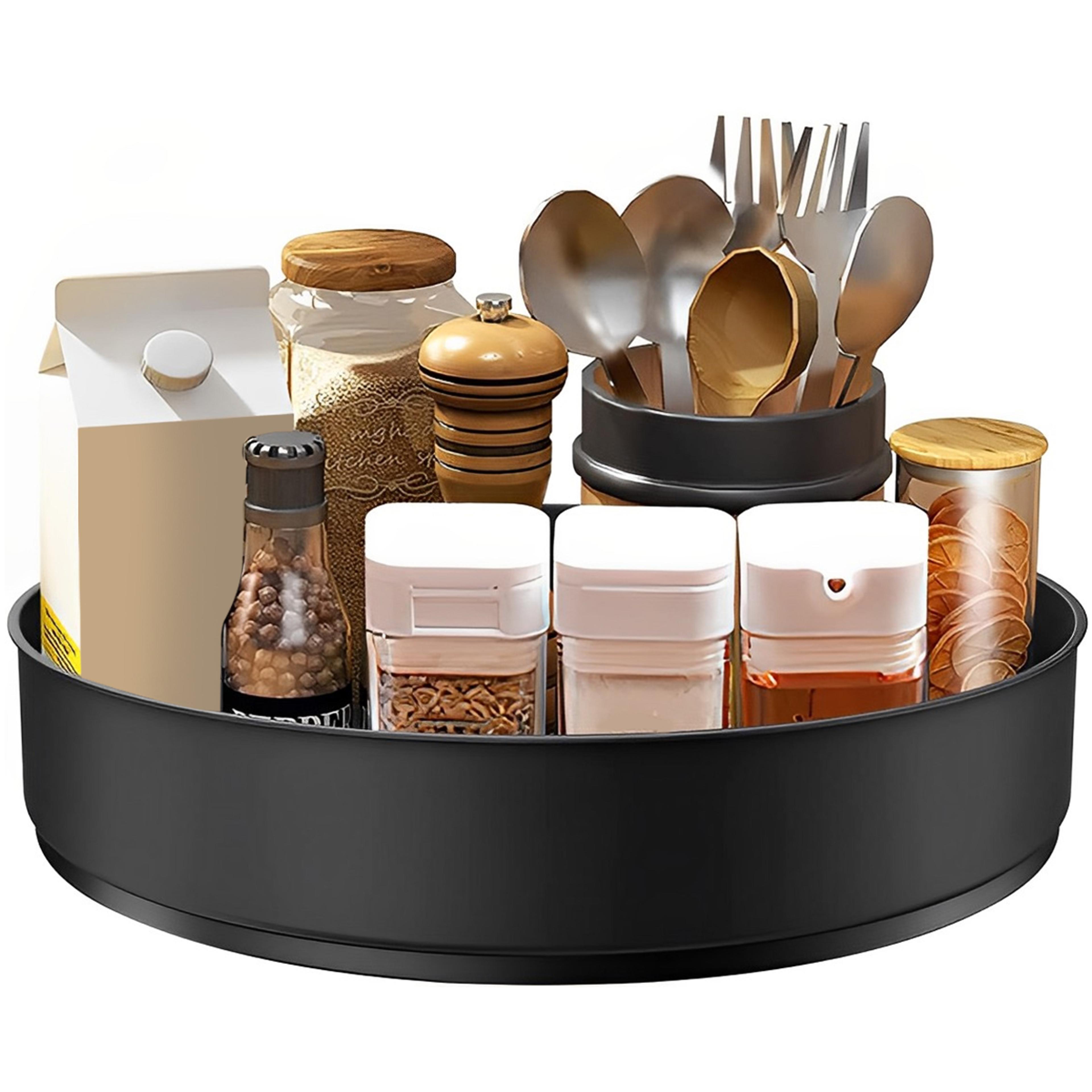 stainless steel rotating spice rack lazy susan organizer for kitchen storage