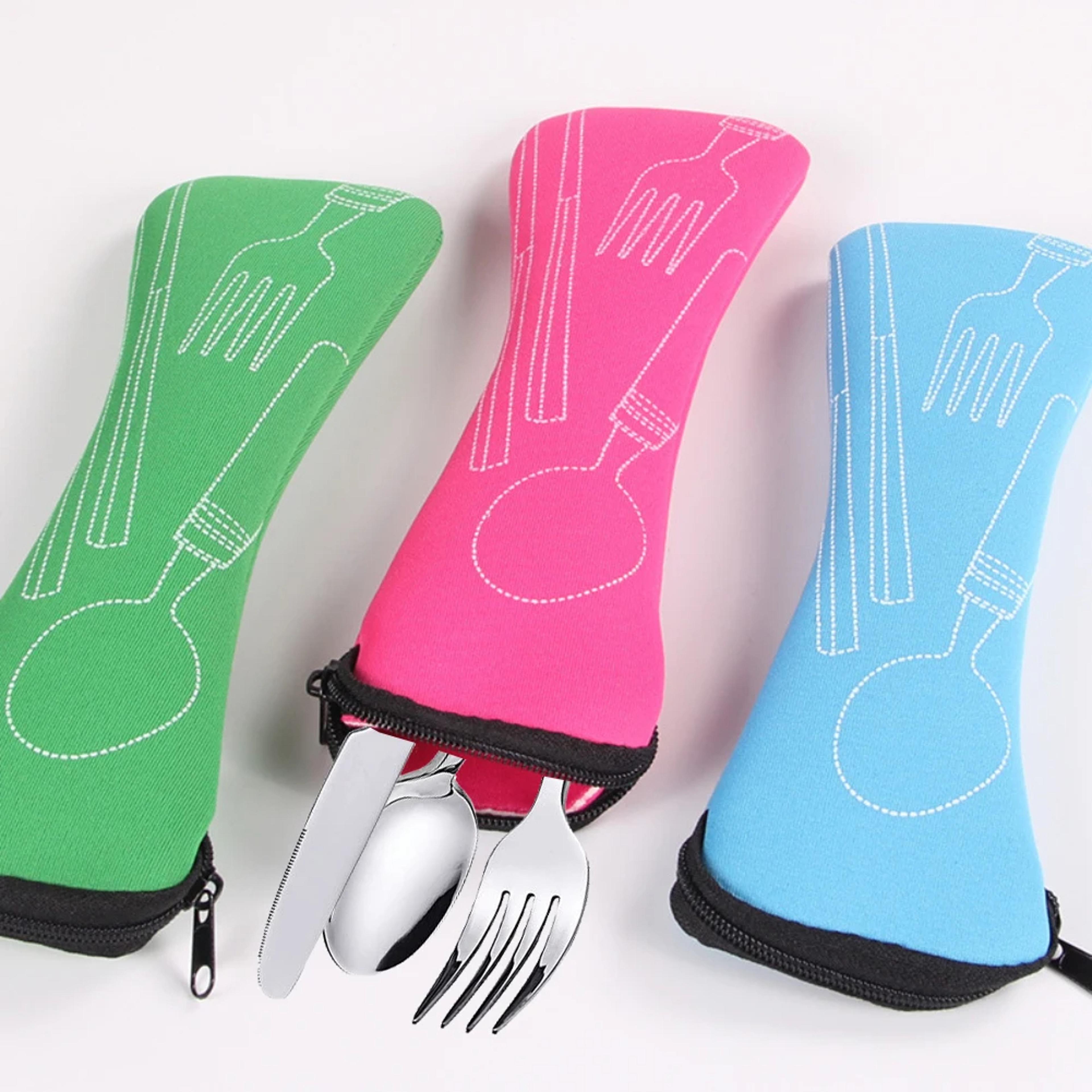portable cutlery bag travel utensil case compact cutlery organizer for picnic and daily use