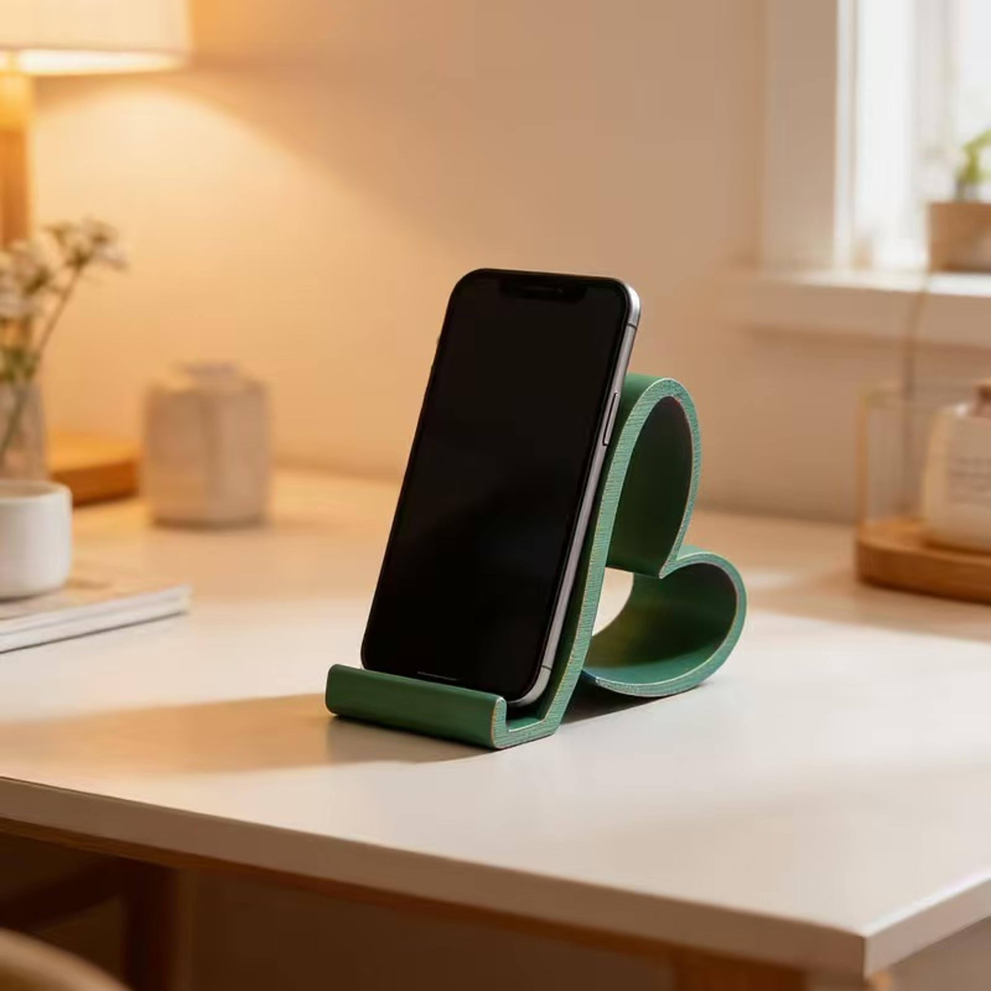 eco friendly heart shape phone stand cute biodegradable holder for desk and gifts