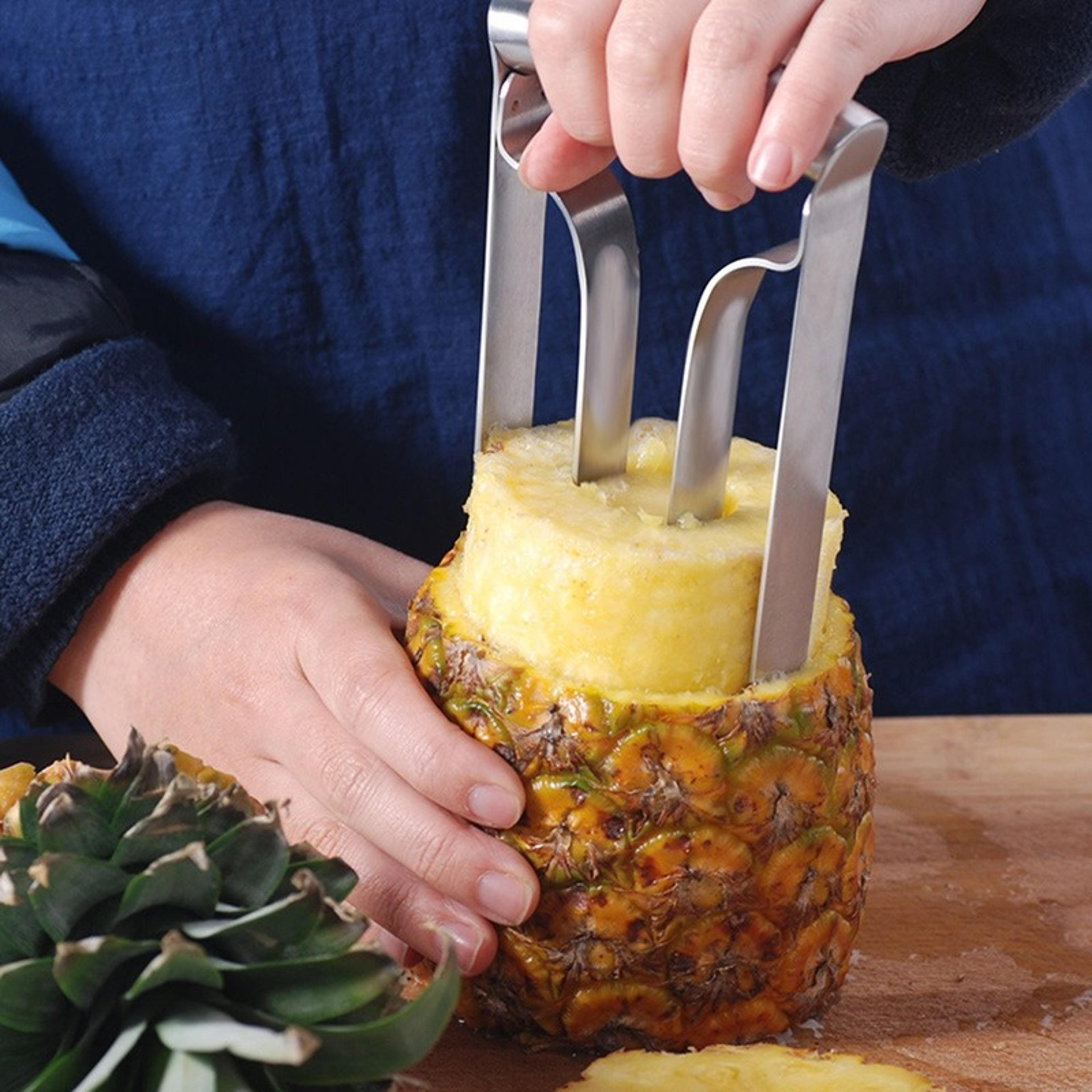stainless steel pineapple corer slicer easy twist fruit cutter tool