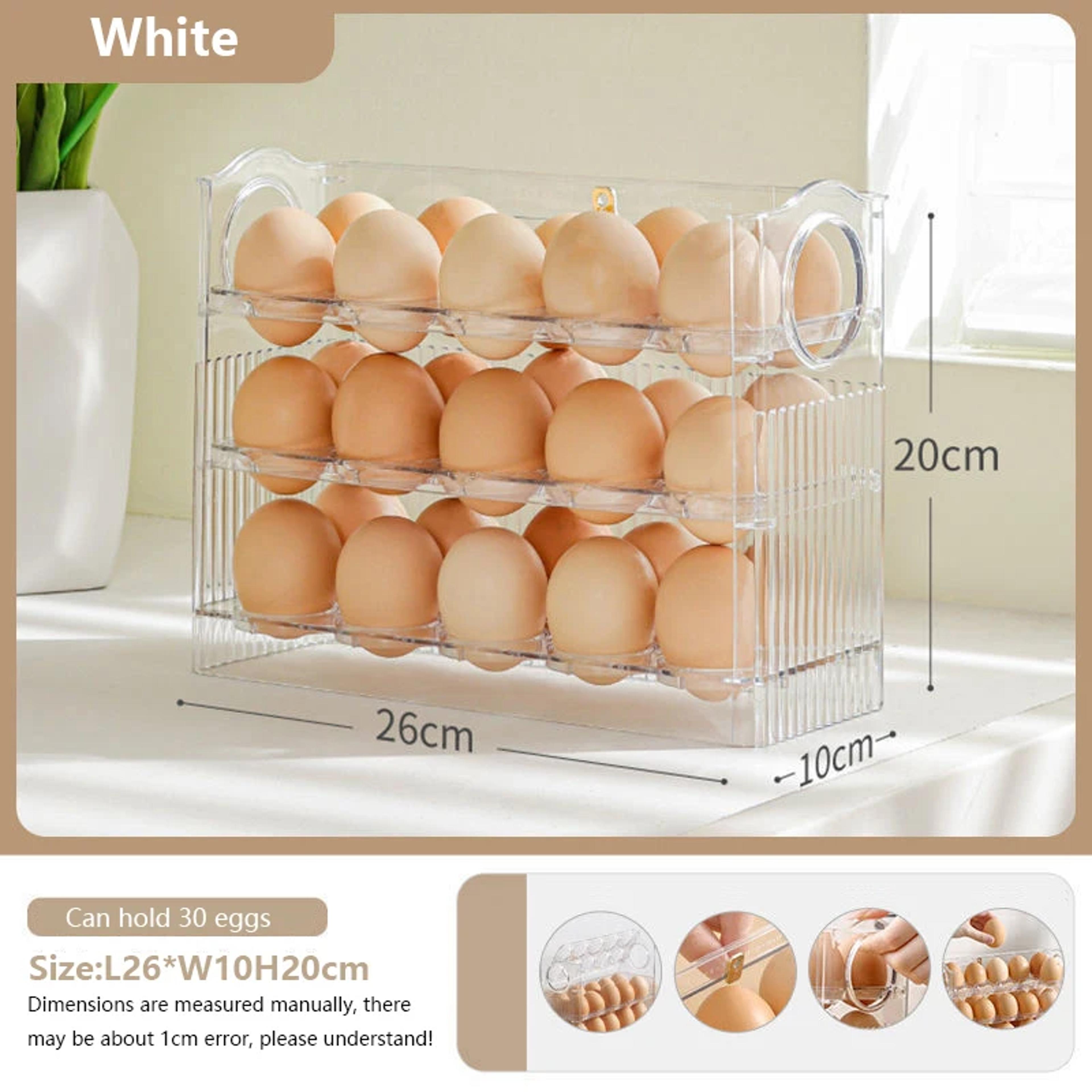 StackFlow Egg Storage Box Refrigerator Organizer With Egg Holder Dispenser And Fresh Keeping Tray 6