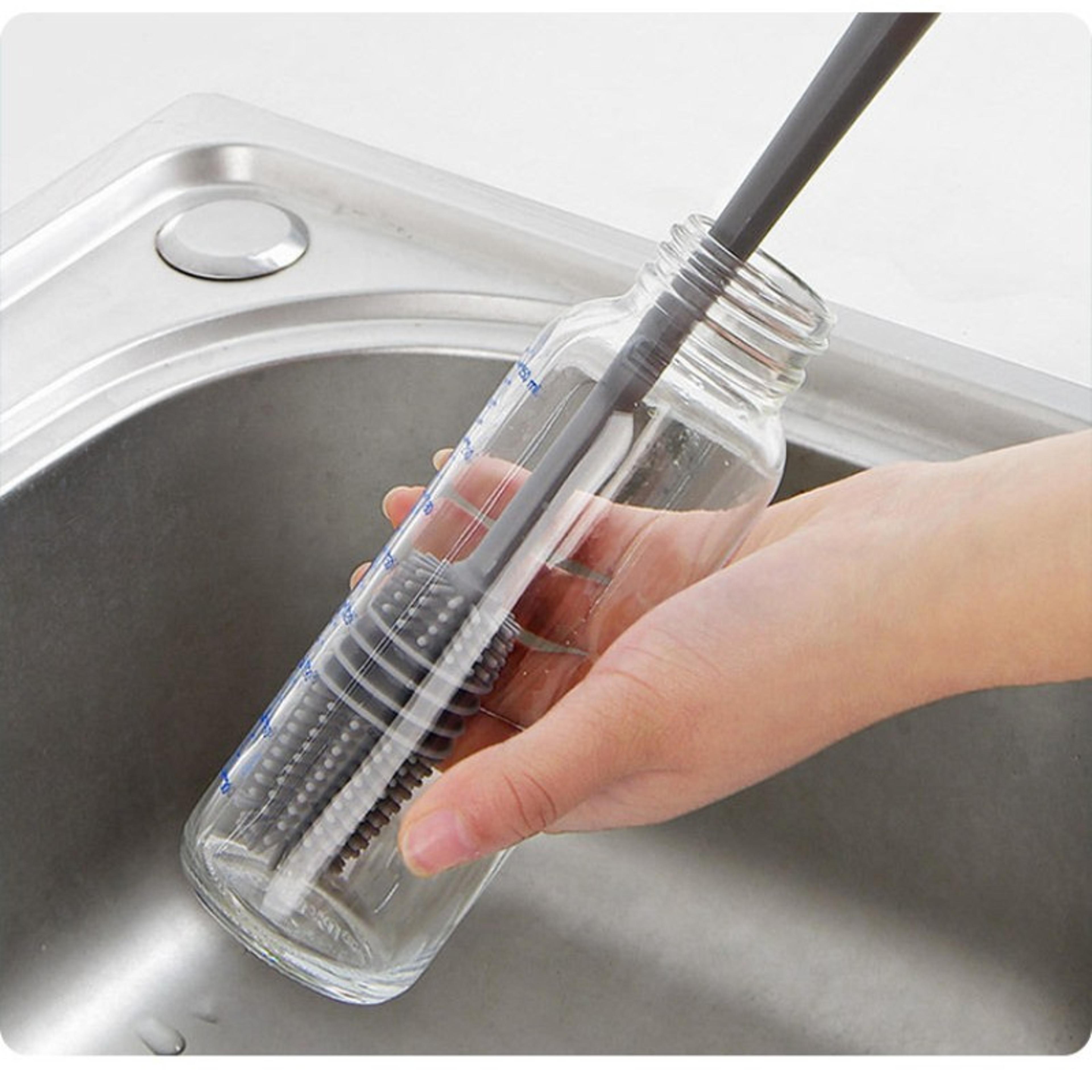 silicone cup brush long handle bottle cleaning brush for glasses and bottles