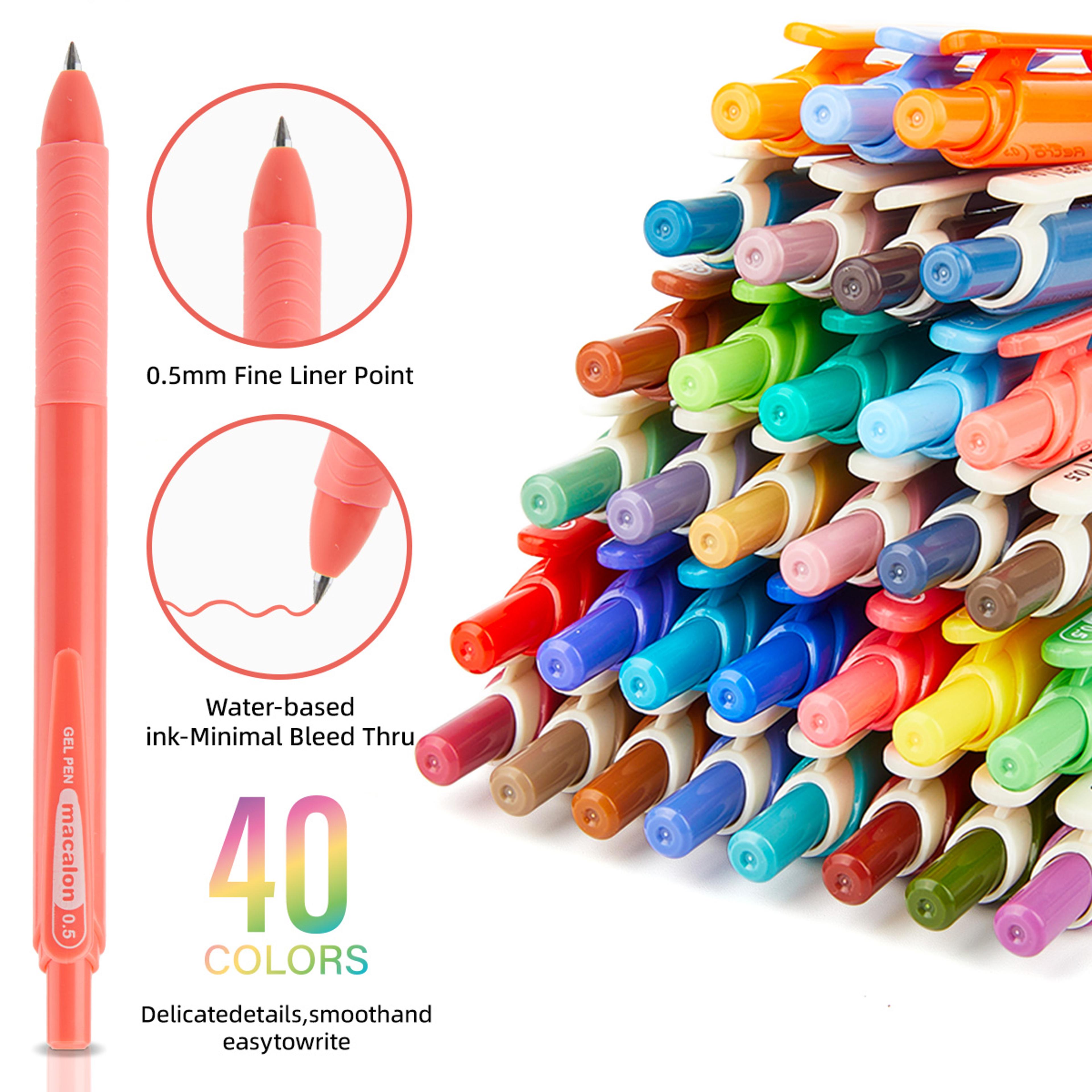 Piece Colored Gel Pens Set Fine Point Retractable Journaling Pens 2