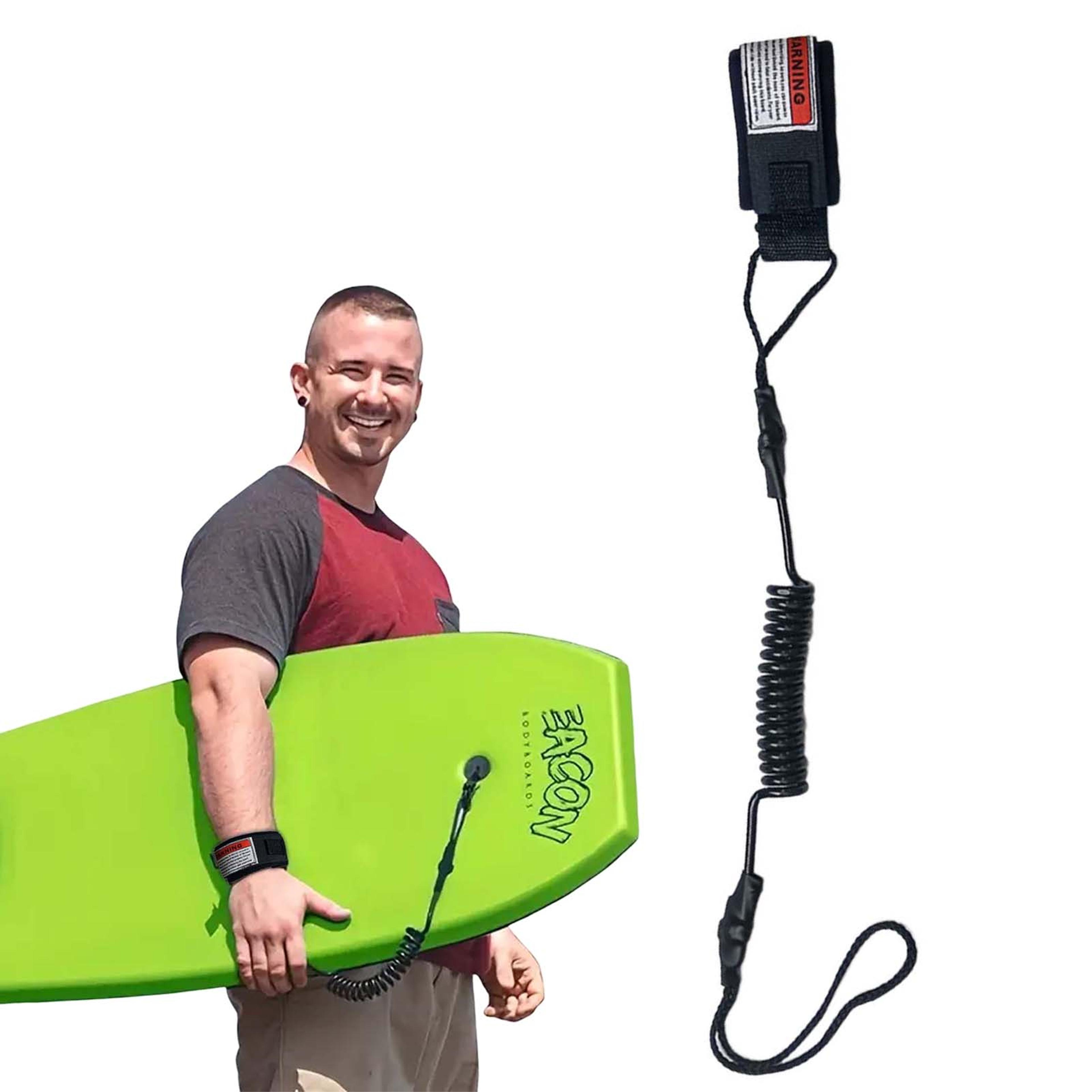 Coiled Surf Leash With Wrist Strap Secure Bodyboard Leash For Small To Medium Waves 7
