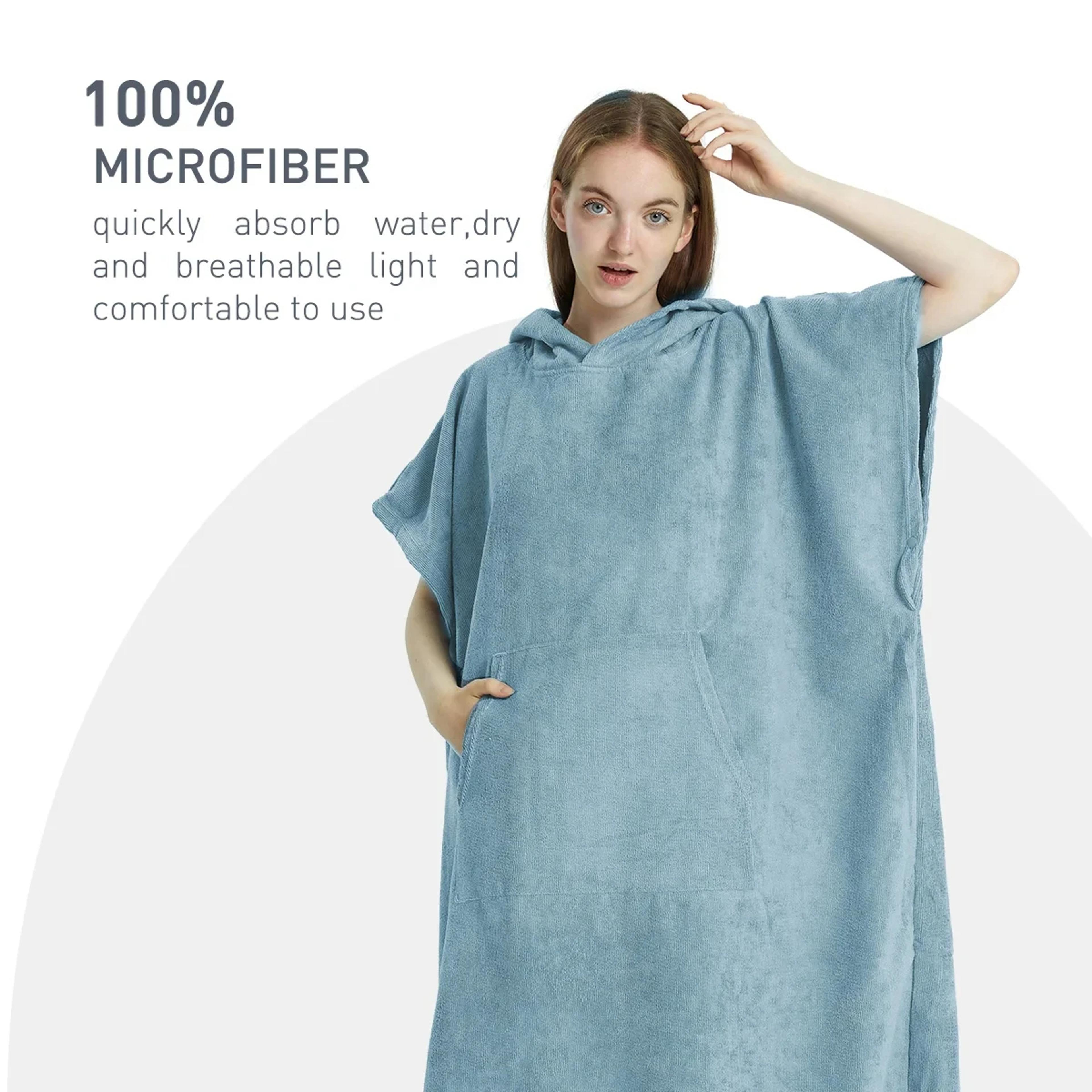 Quick Dry Surf Poncho Towel Hoodie For Adults Microfiber  Beach Changing Robe 2