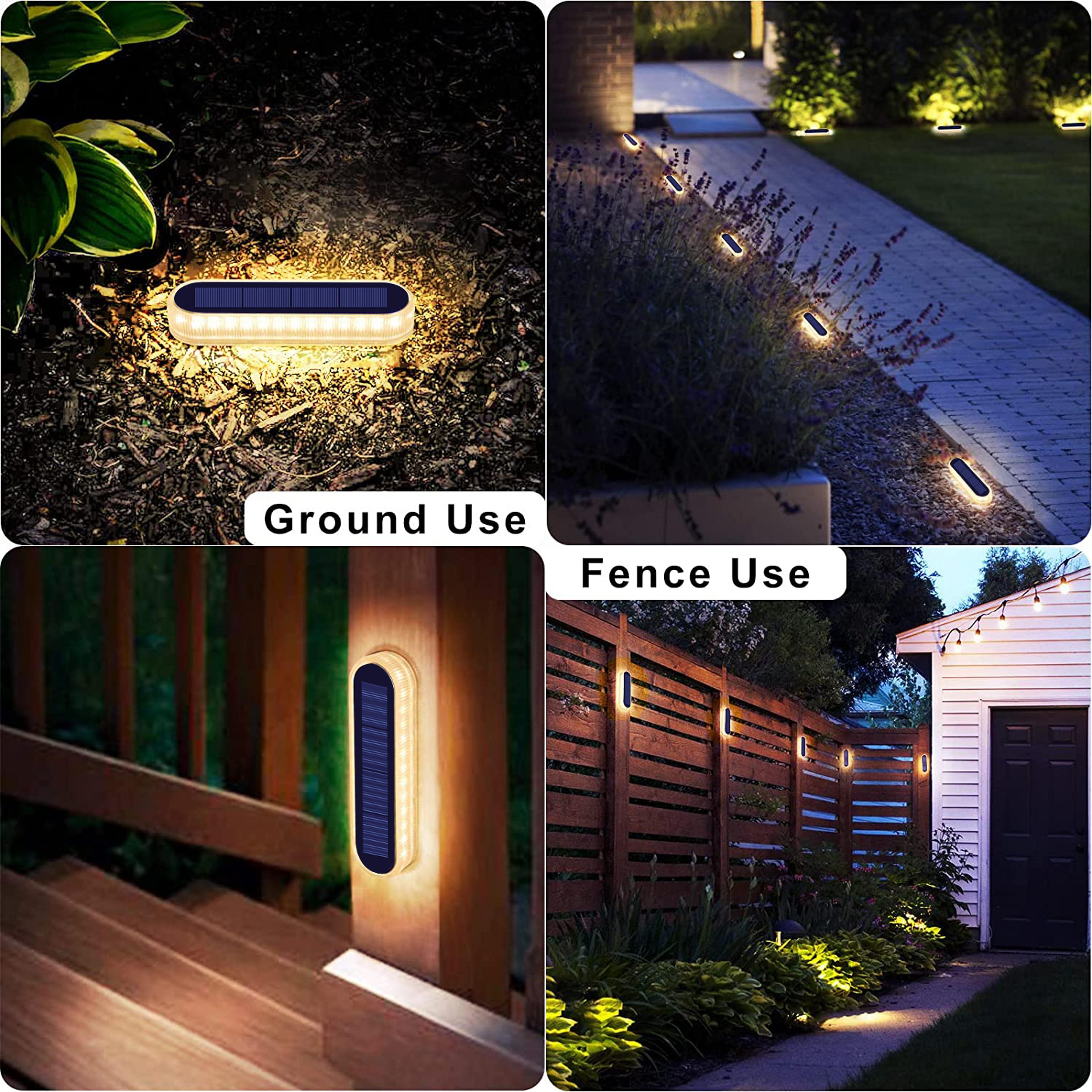 Solar Step Lights Waterproof IP68 Warm White LED Pathway Lights For Stairs  Walkways 2