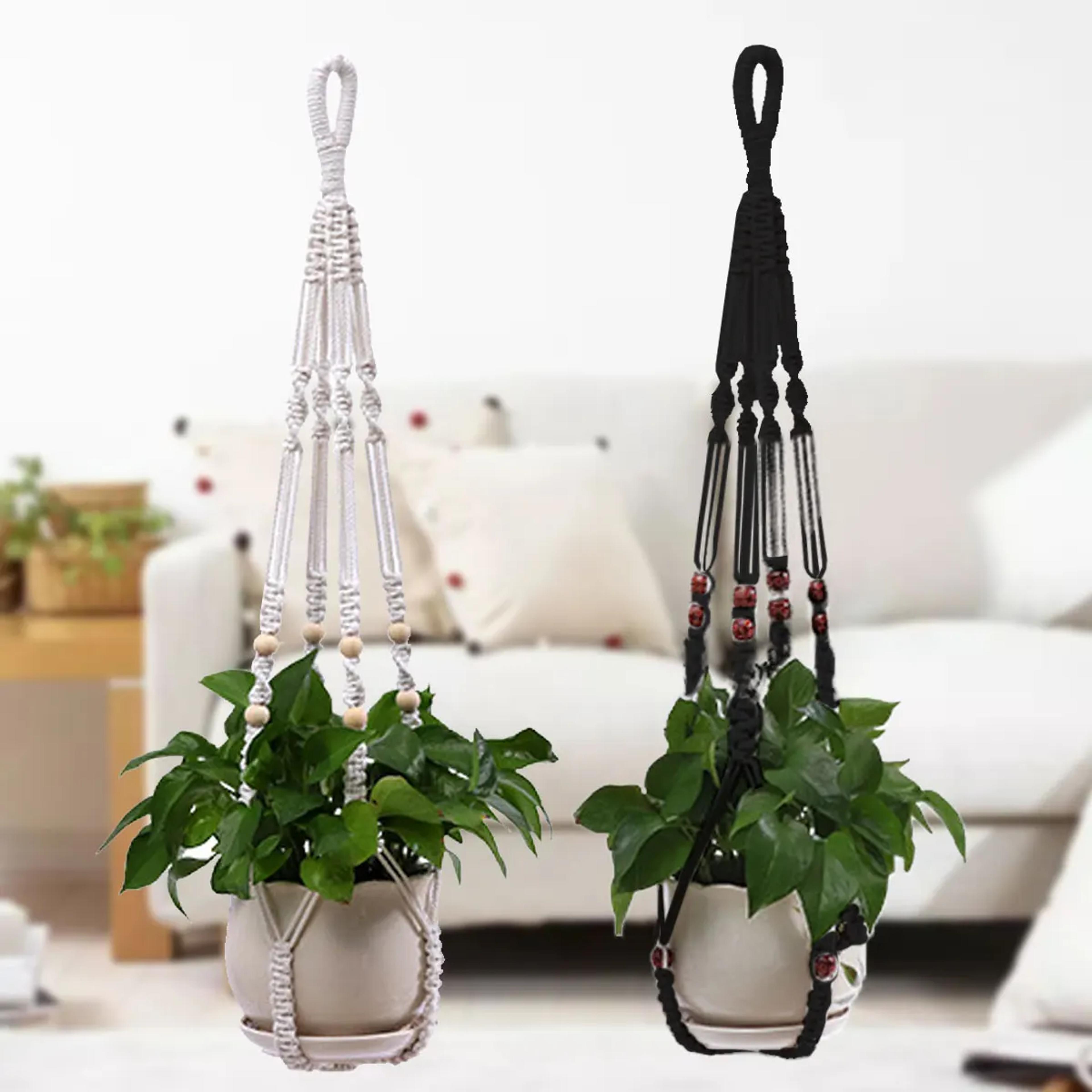 handmade macrame plant hanger boho indoor outdoor hanging planter basket