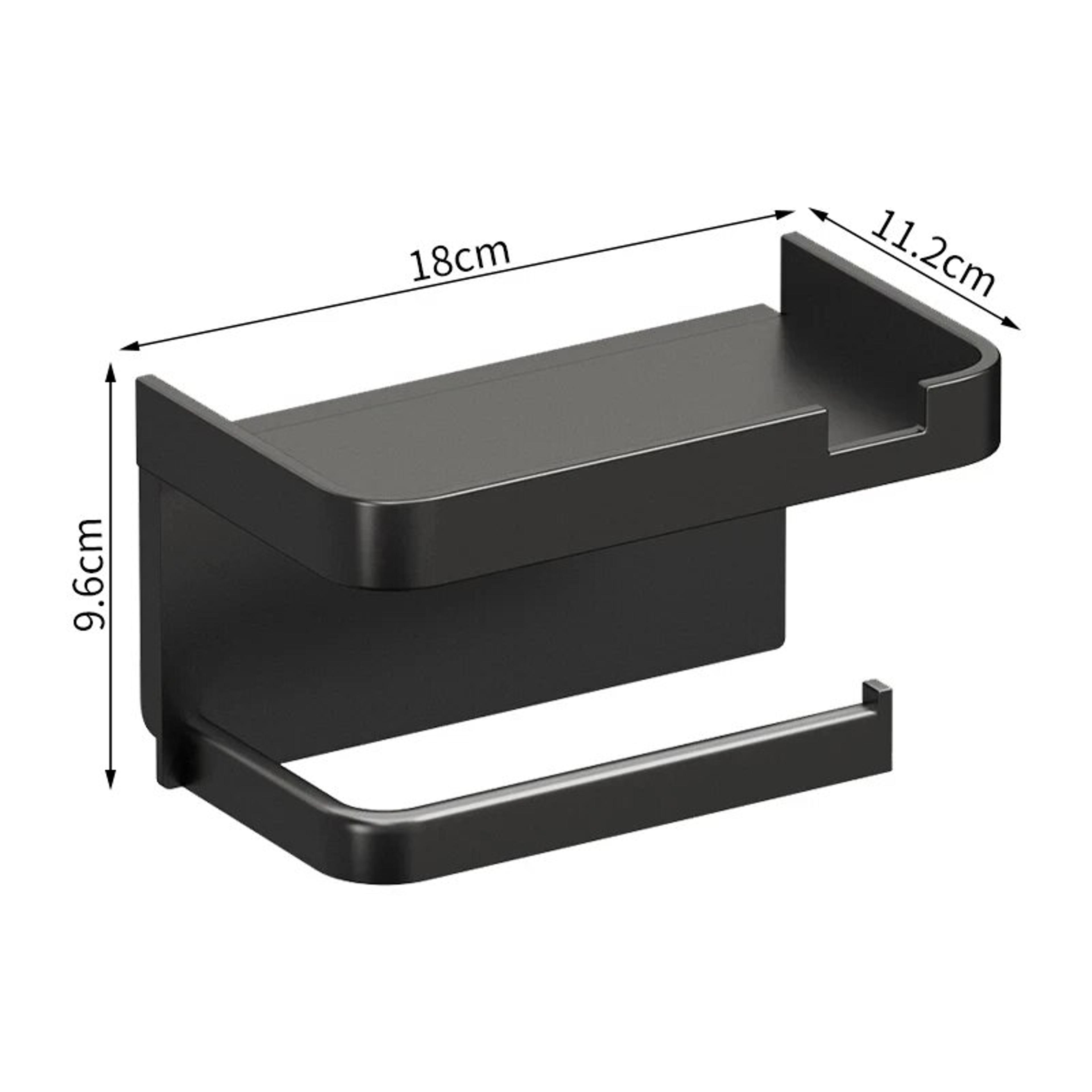Wall Mounted Toilet Paper Holder With Shelf Multi Use Bathroom Storage Rack Organizer 5
