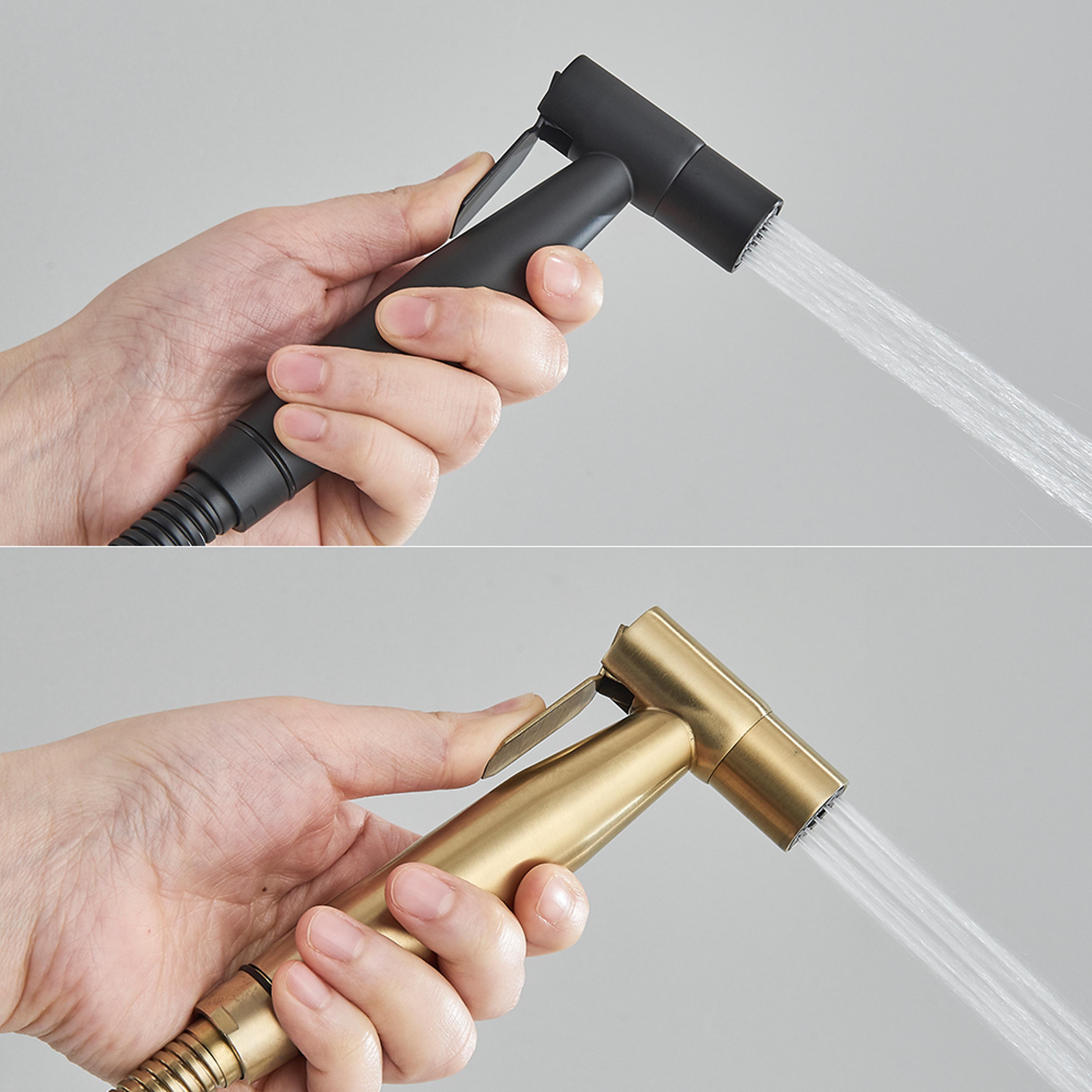 luxury gold handheld bidet sprayer stainless steel toilet hygiene shower