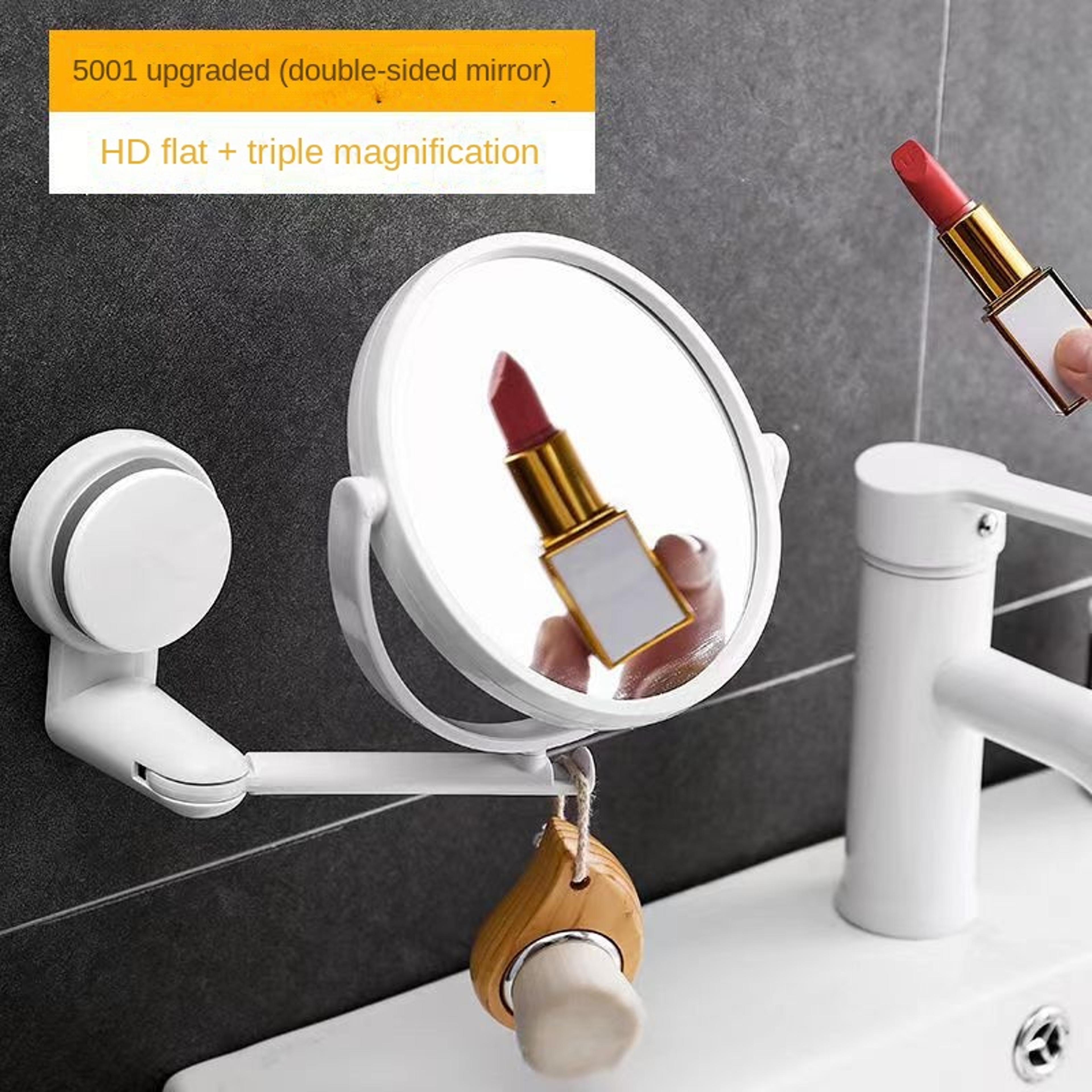 Extendable Wall Mount Makeup Mirror With Suction Arm Double Sided Swivel Vanity Mirror 7