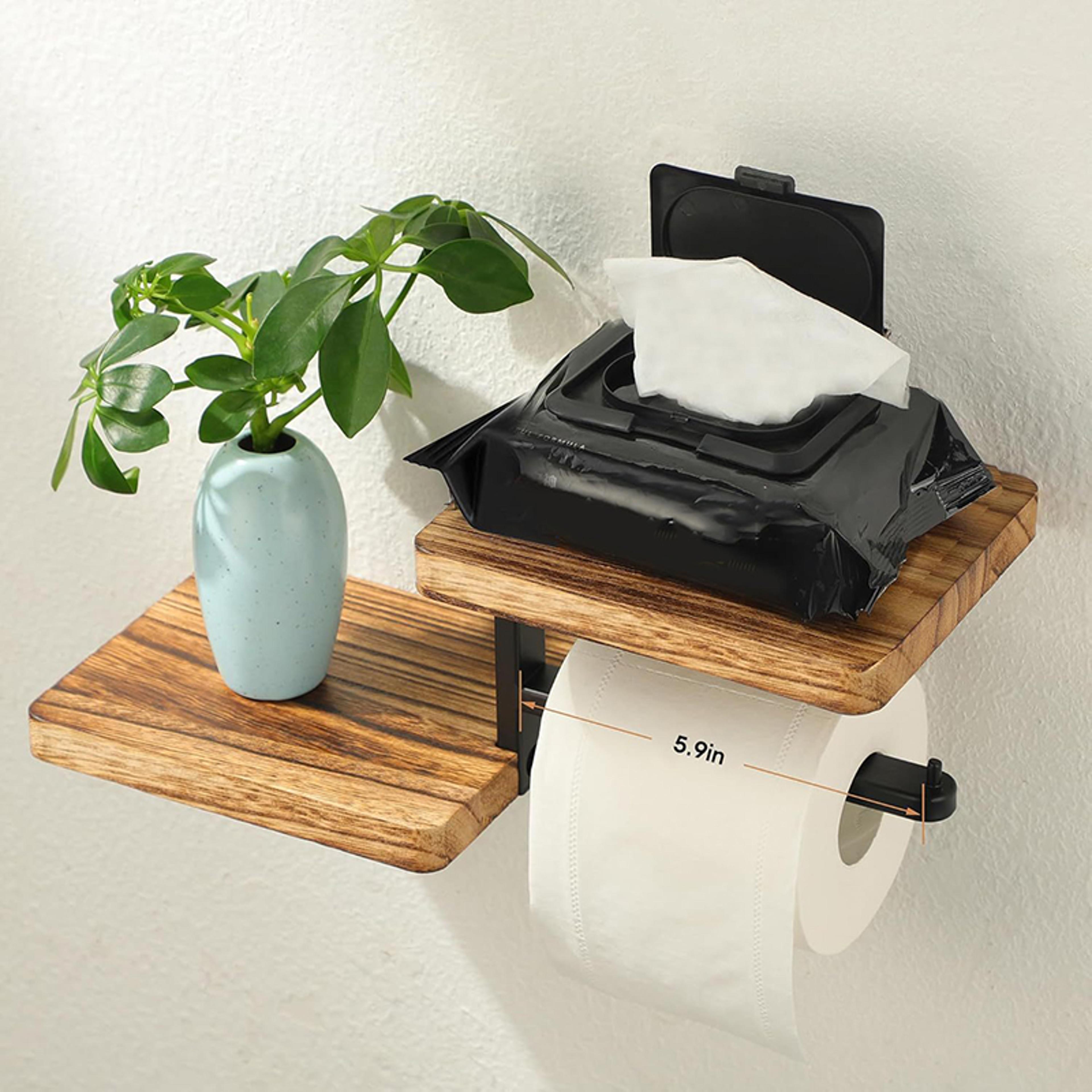 wooden paper towel holder countertop stand space saving kitchen organizer