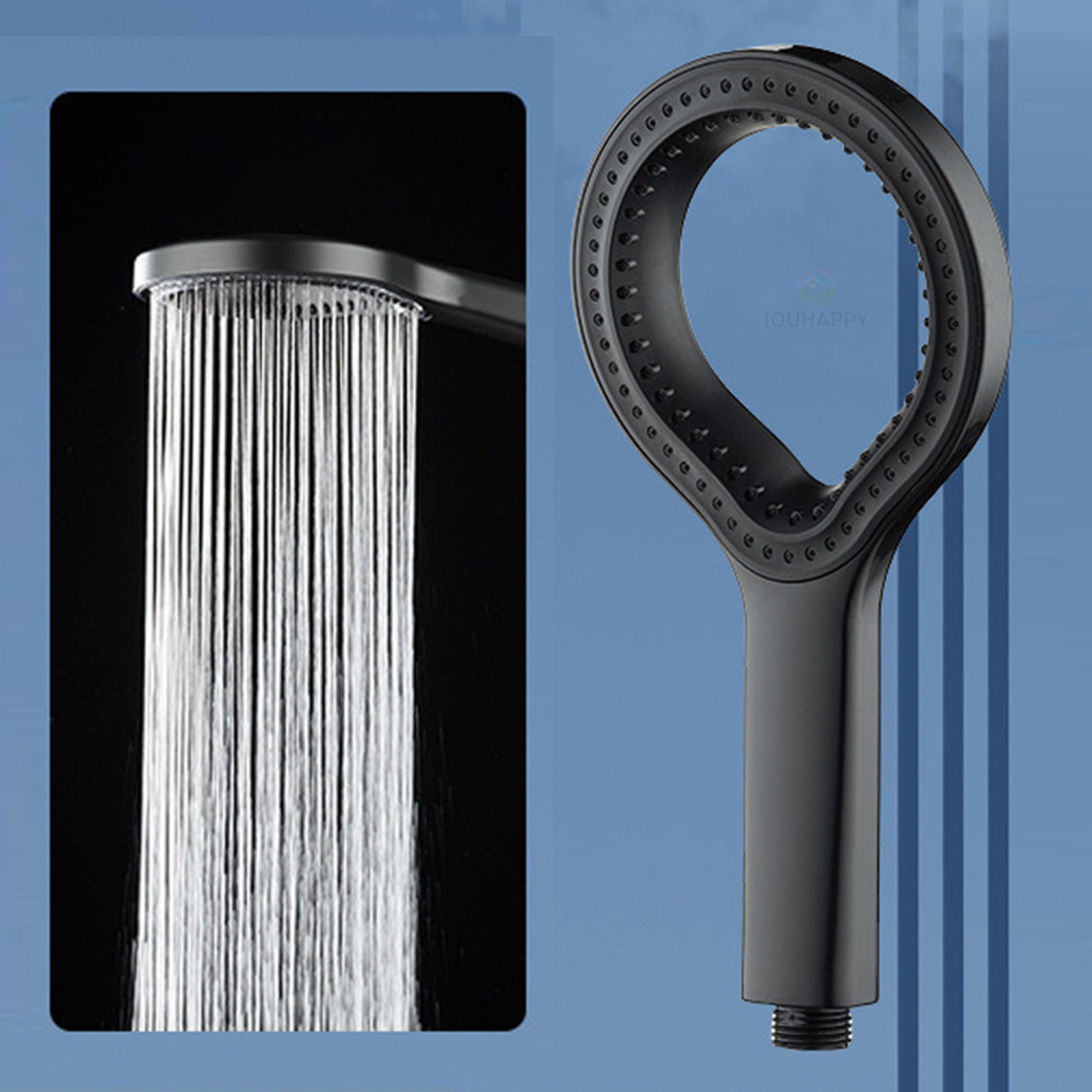 high pressure shower head with ring design handheld rainfall booster
